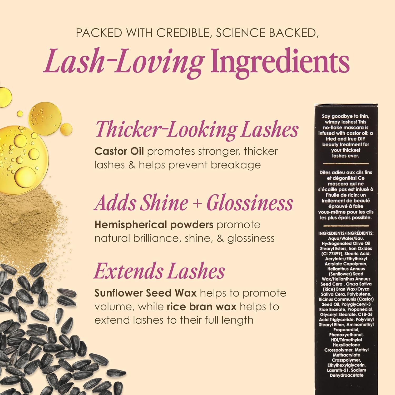 Grande Cosmetics GrandeDRAMA Intense Thickening Black Mascara with Castor Oil, Volumizing, Conditioning, Buildable formula (0.32 oz) - Image 6