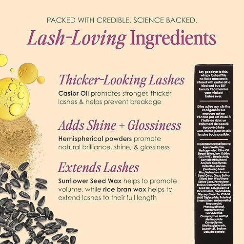 Miniatura 6 de Grande Cosmetics GrandeDRAMA - Máscara de engrosamiento intenso con aceite de ricino, voluminizante, acondicionado, fórmula construible