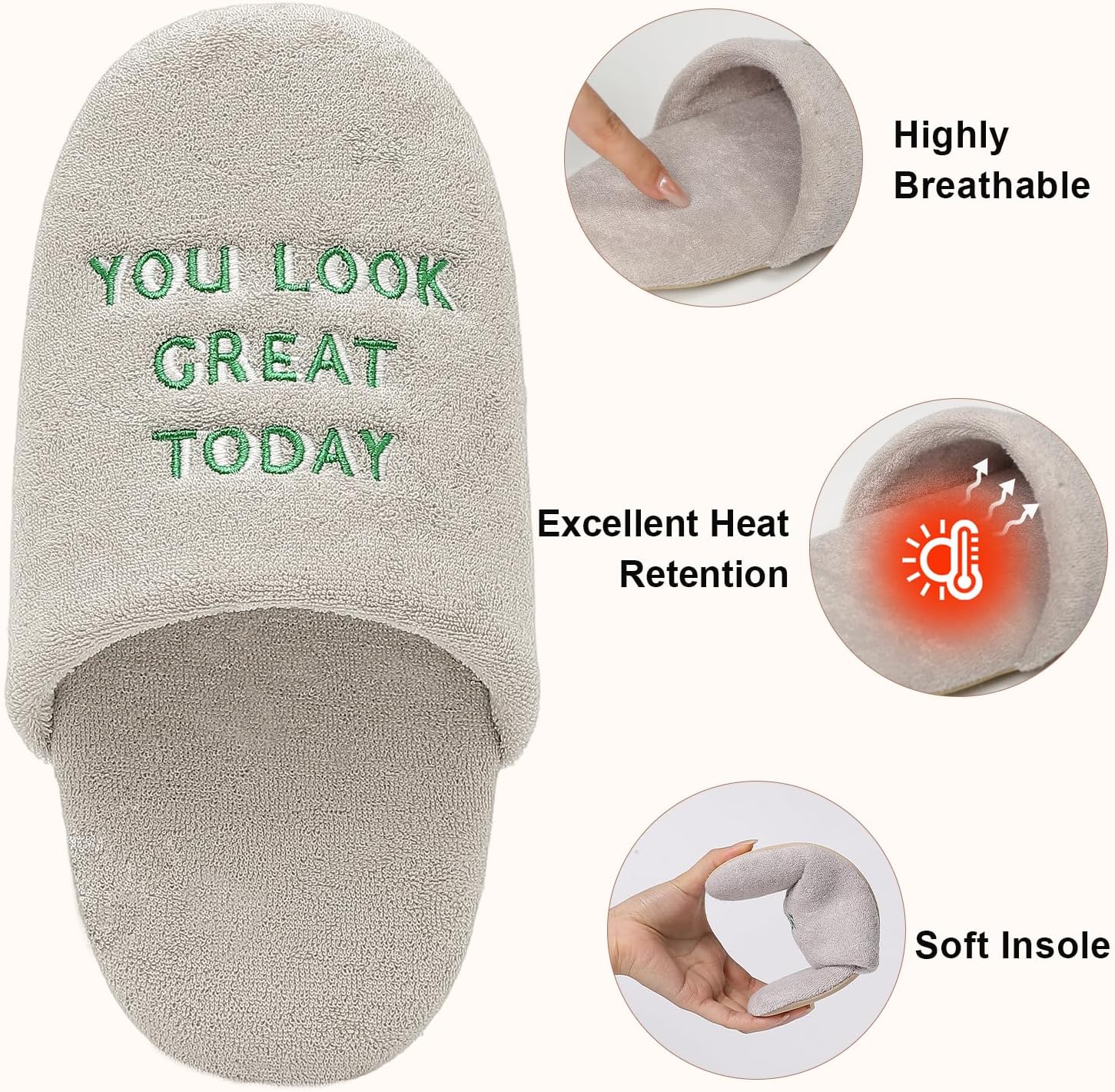 Slippers for Women Slip-on Memory Foam Slide Slipper Shoes Lightweight Memory Foam Indoor House Slippers Close Toe Cotton Bedroom Shoes - Image 3