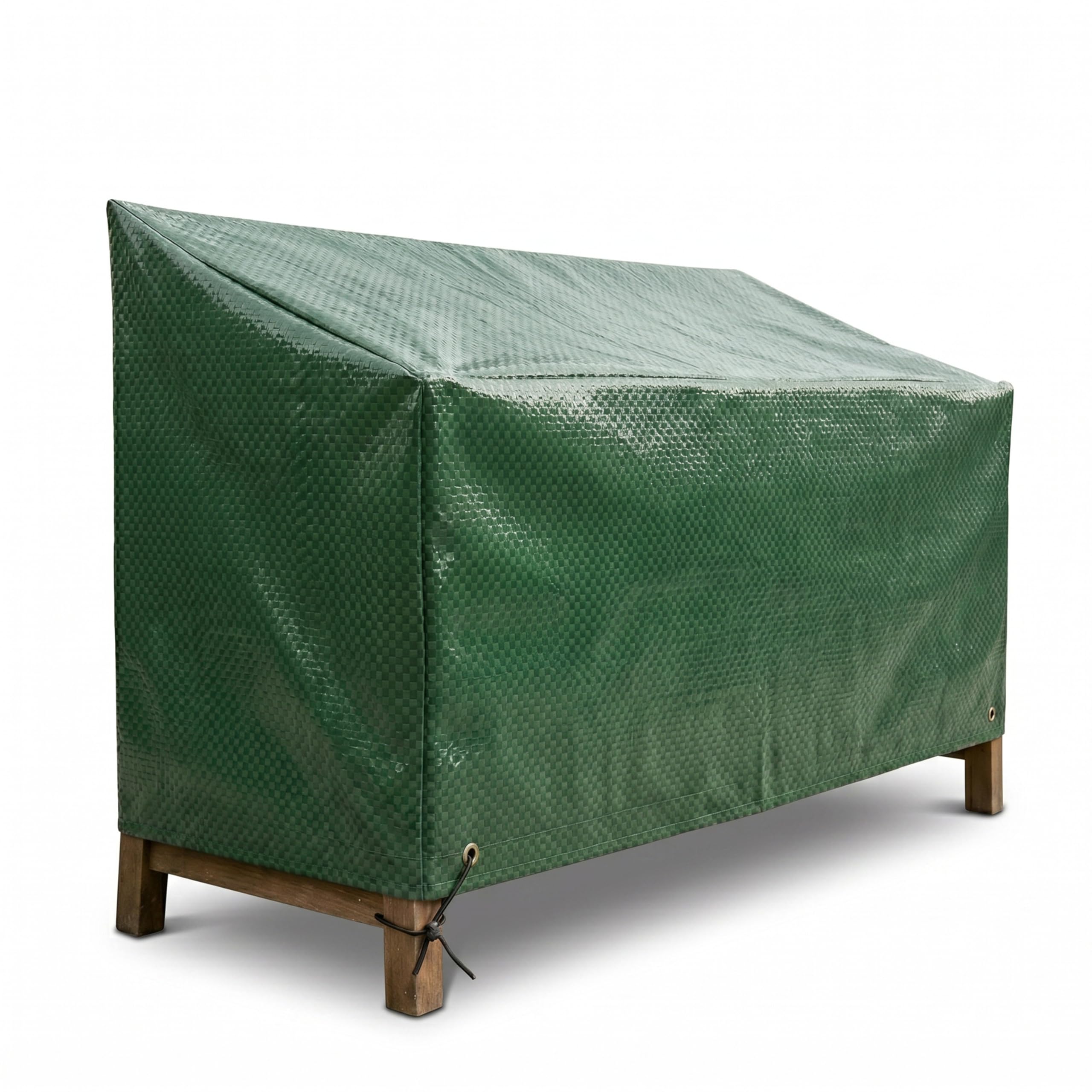 FINE GARDEN 2 Seater Garden Bench Cover Waterproof, Heavy Duty Oxford Fabric Outdoor Furniture Protector, UV Resistant Windproof Bench Seat Cover with Breathable Mesh (132x68x97cm, Green) โ image 1