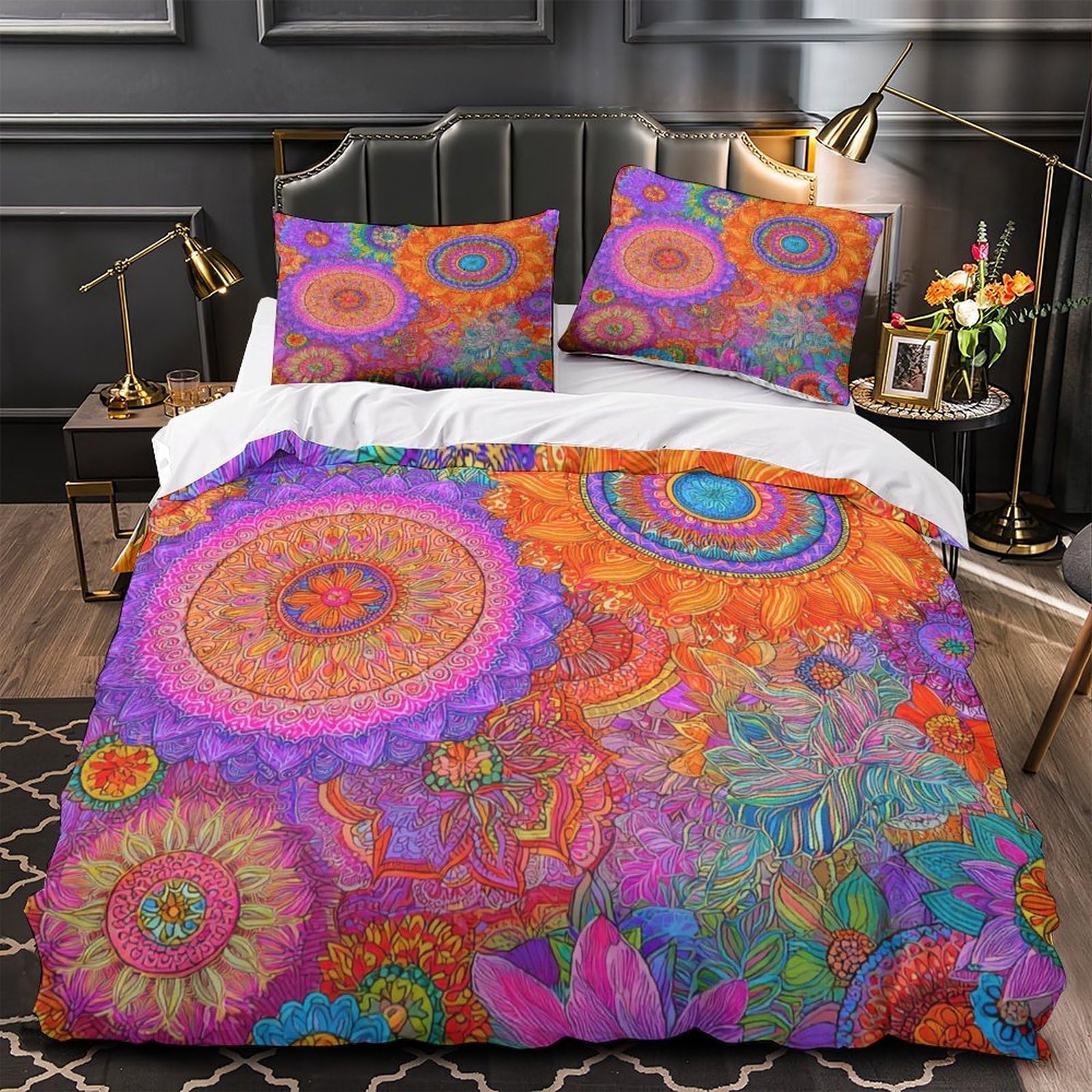 Housse de couette entretien facile fini le repassage parure lit simple 135x200