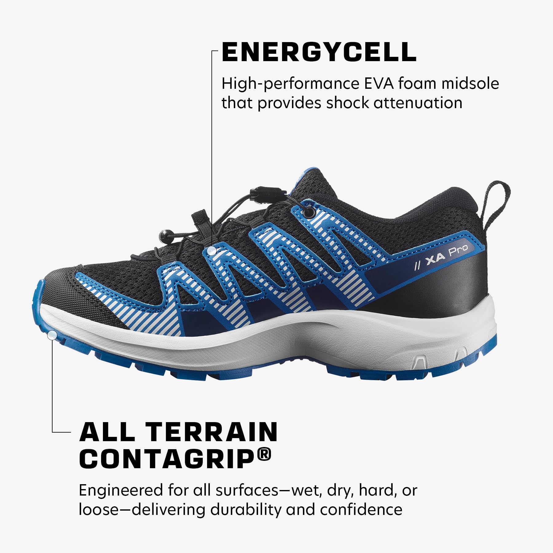 Salomon XA Pro V8 Scarpe da Outdoor da Bambini, Calzata precisa, Grip su tutti i terreni, Look sportivo