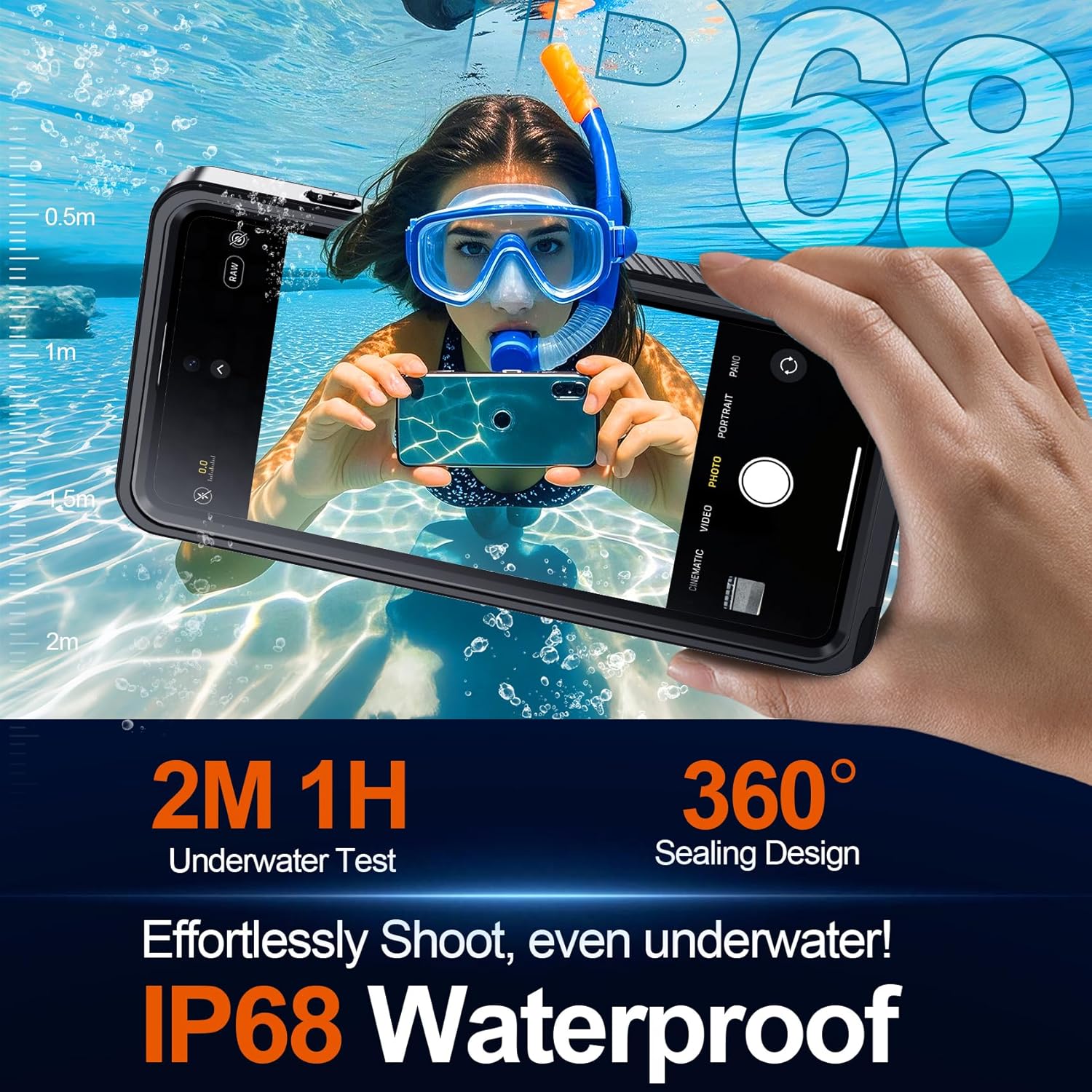 Lanteso Designed for Waterproof Samsung Galaxy S26 Ultra Case, Built-in Camera & Screen Protector [IP68 Waterproof] [Military Drop Proof] Protective Phone Cover for Galaxy S26 Ultra, Black/Clear