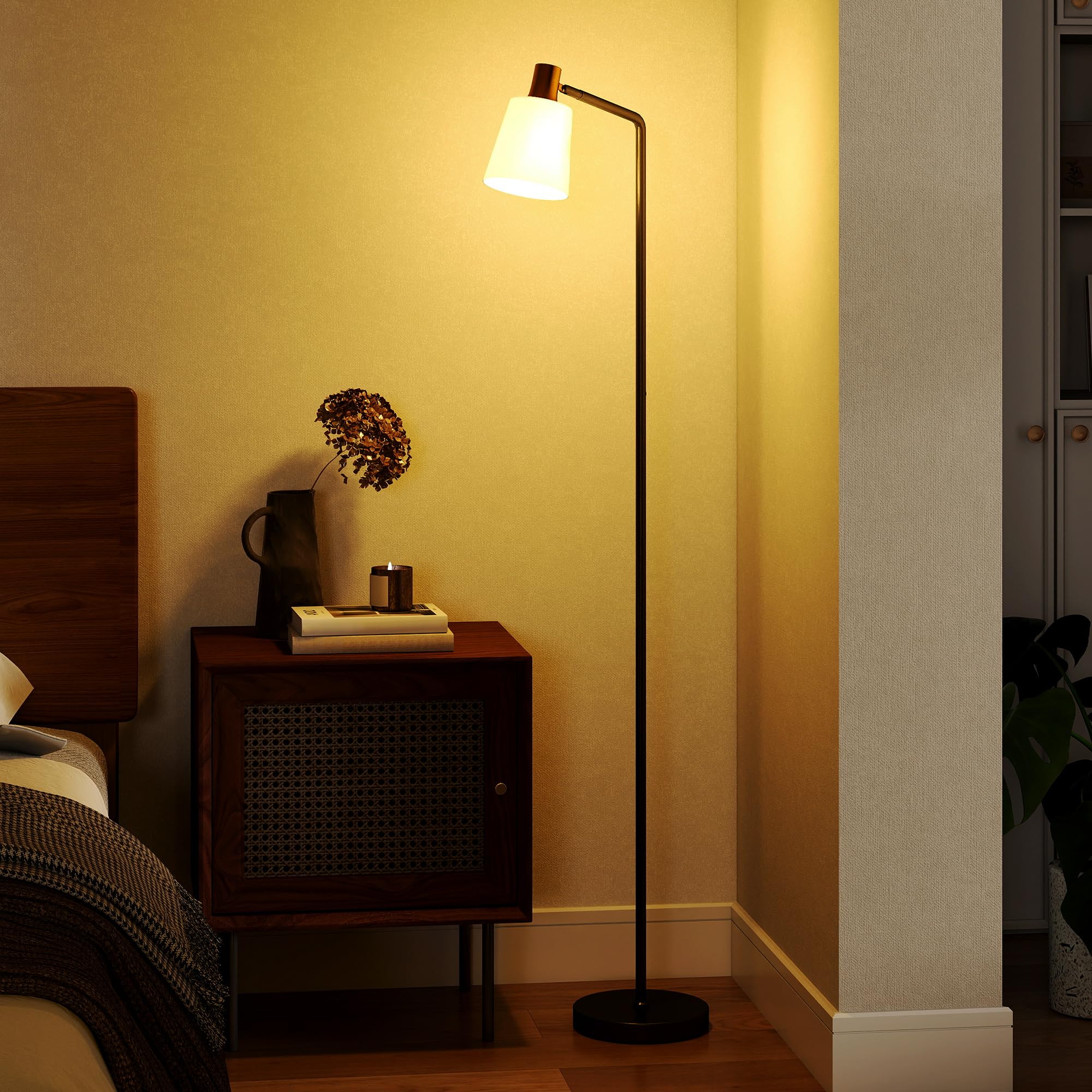 Homcom Unisex Black Standing Lamp With Rotatable Head, Modern Floor Lamp, 140Cm