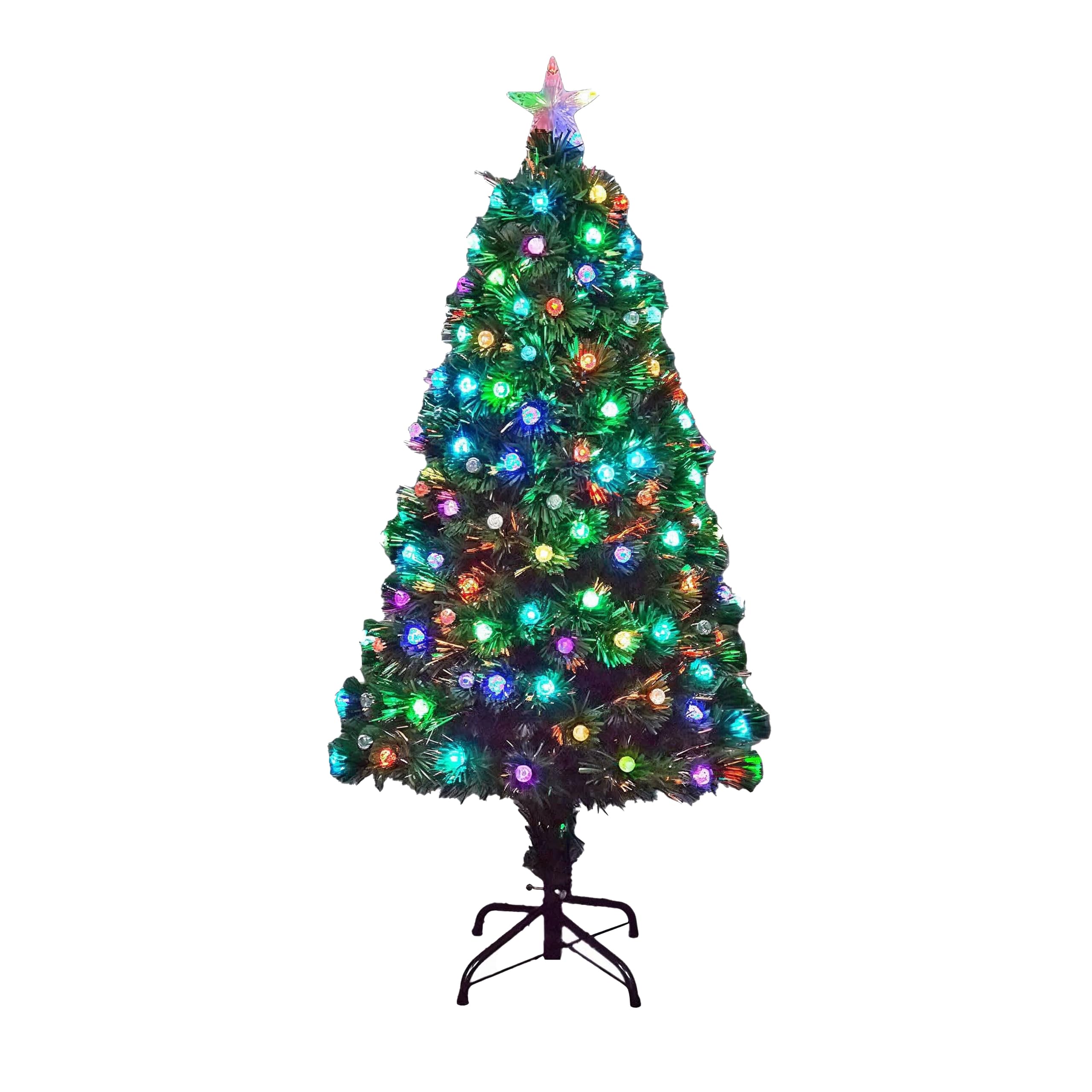 B&Q -  6Ft/180Cm Diamonds Fibre Optic Christmas Tree Led Pre-Lit