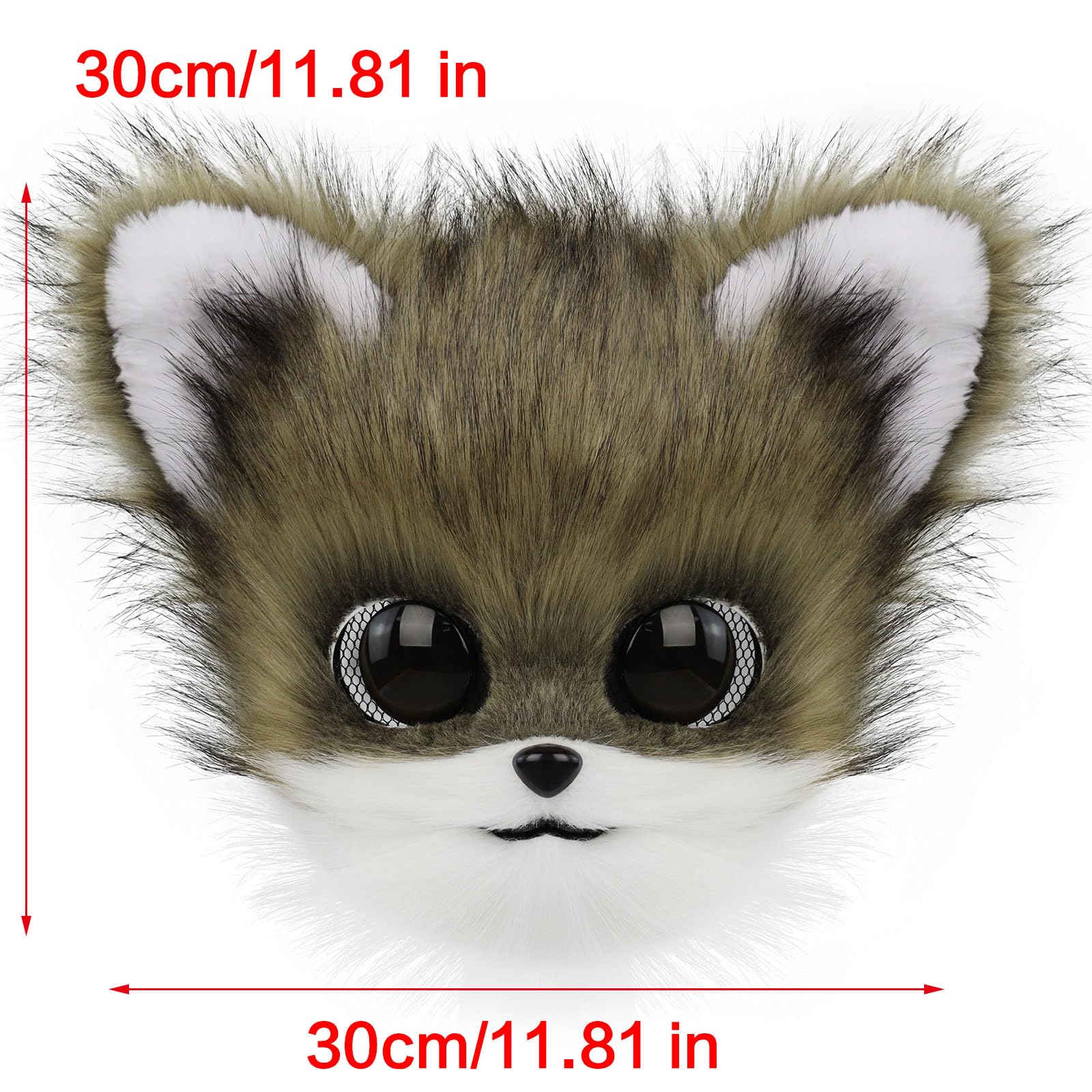 Masque facial en tissu respirant pour un port prolongé, adapté pour le cosplay, Halloween et les spectacles sur scène, masque de tête de chat en peluche