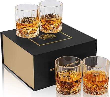 KANARS Old Fashioned Whiskey Glasses with Luxury Box...