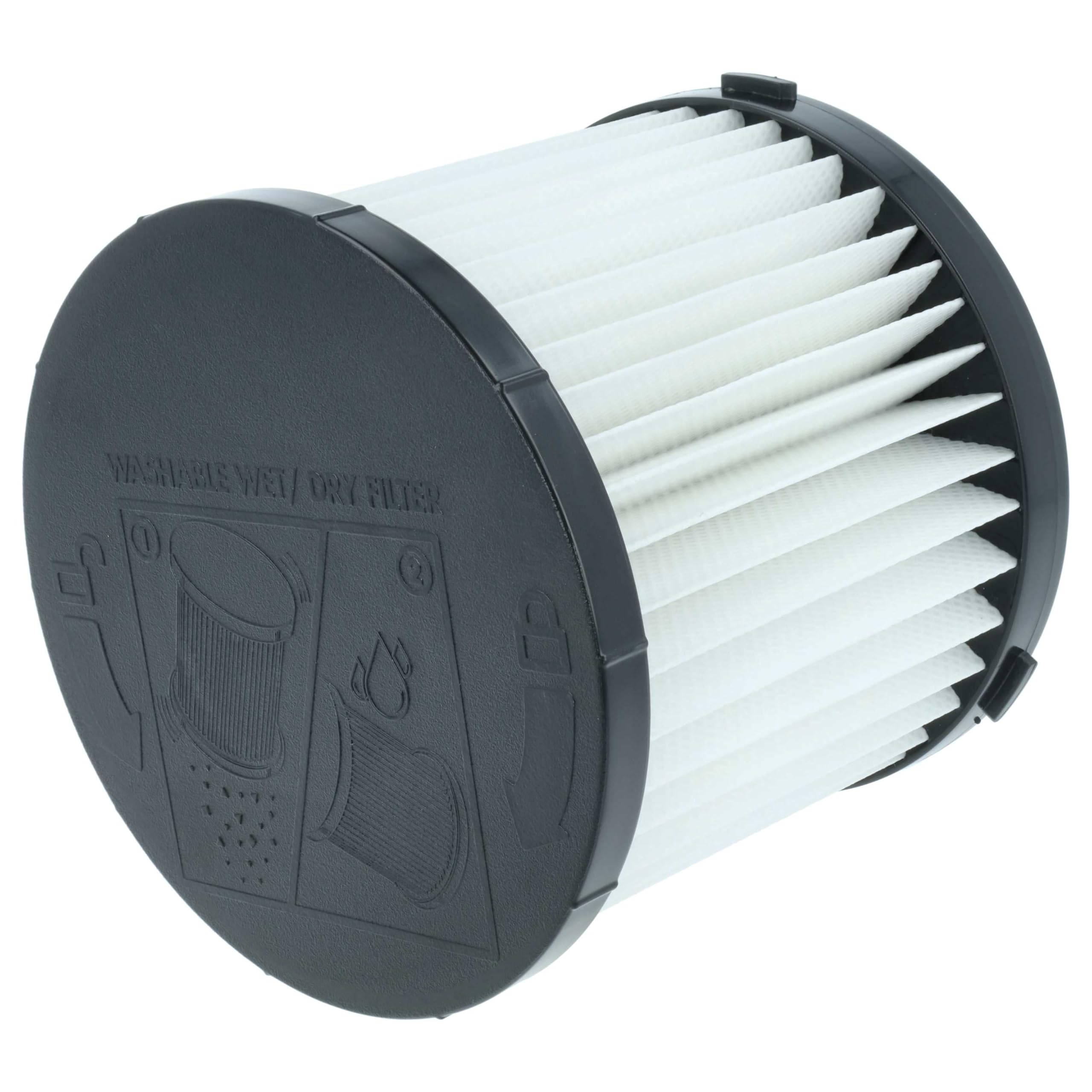 vhbw 4 x filtr fałdowany zamiennik do Ryobi A32RF08, A32VC05 do odkurzacza - filtr nabojowy czarno-biały