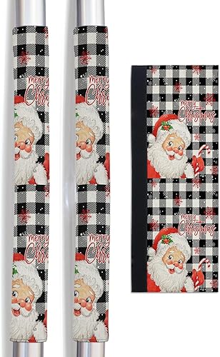 Miniatura 9 de Juego de 2 fundas para manijas de puerta de refrigerador con texto en inglés Merry Christmas para lavavajillas, microondas, horno, nevera, estufa,