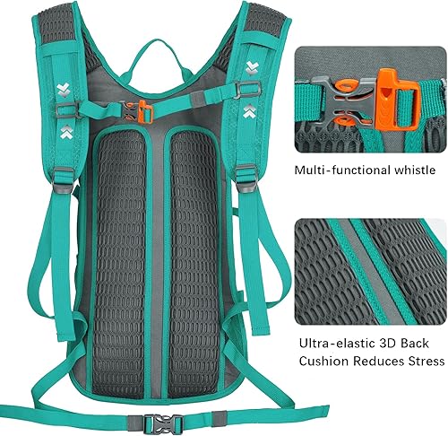Miniatura 6 de LARIPOP Mochila de hidratación para senderismo, bolsa de agua para correr, senderismo, ciclismo, carrera, maratón, para mujeres y hombres, regalos