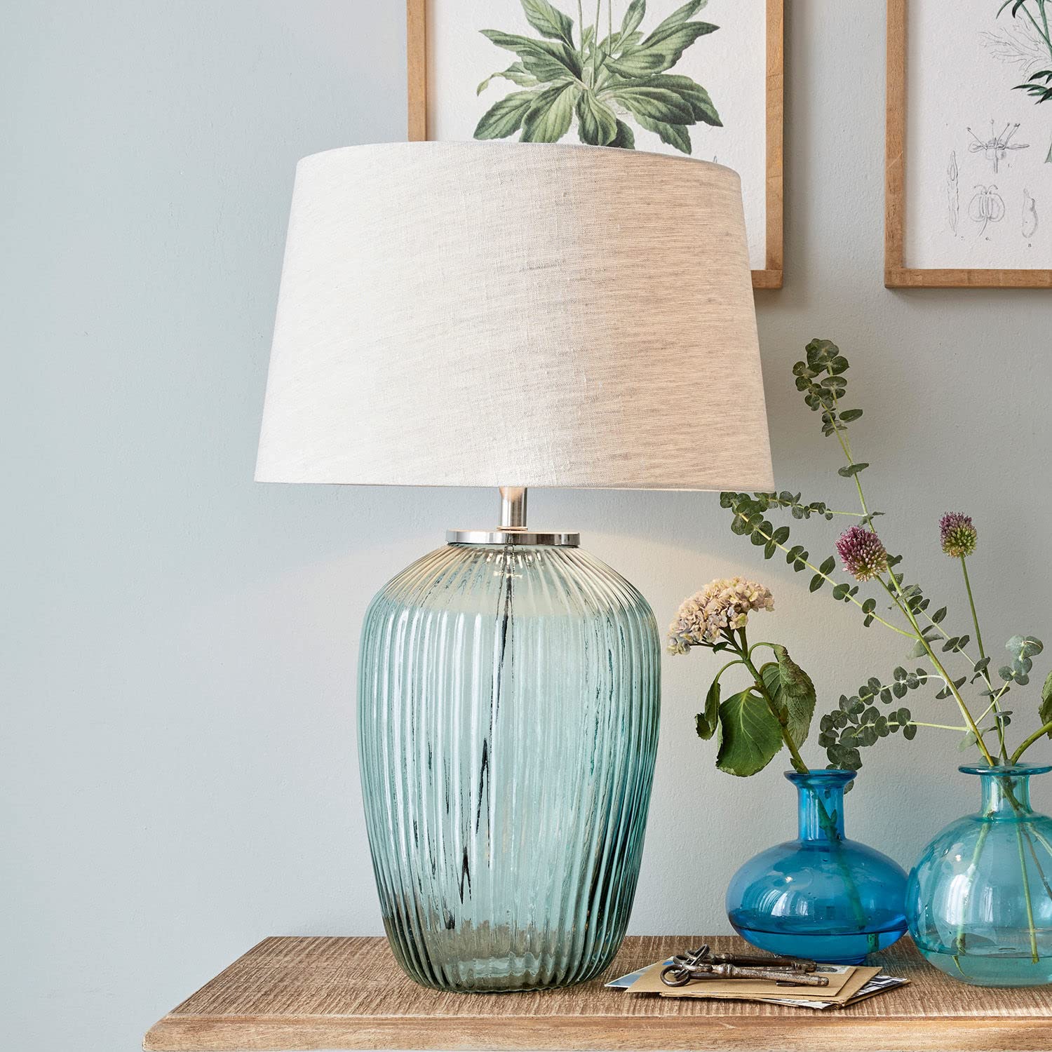 Loberon Tischlampe Fenis - creme/grün