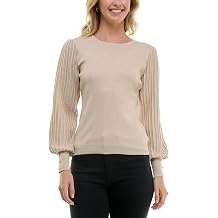 Nanette Nanette Lepore Womens Lurex Rib Sleeve Pullover Sweater