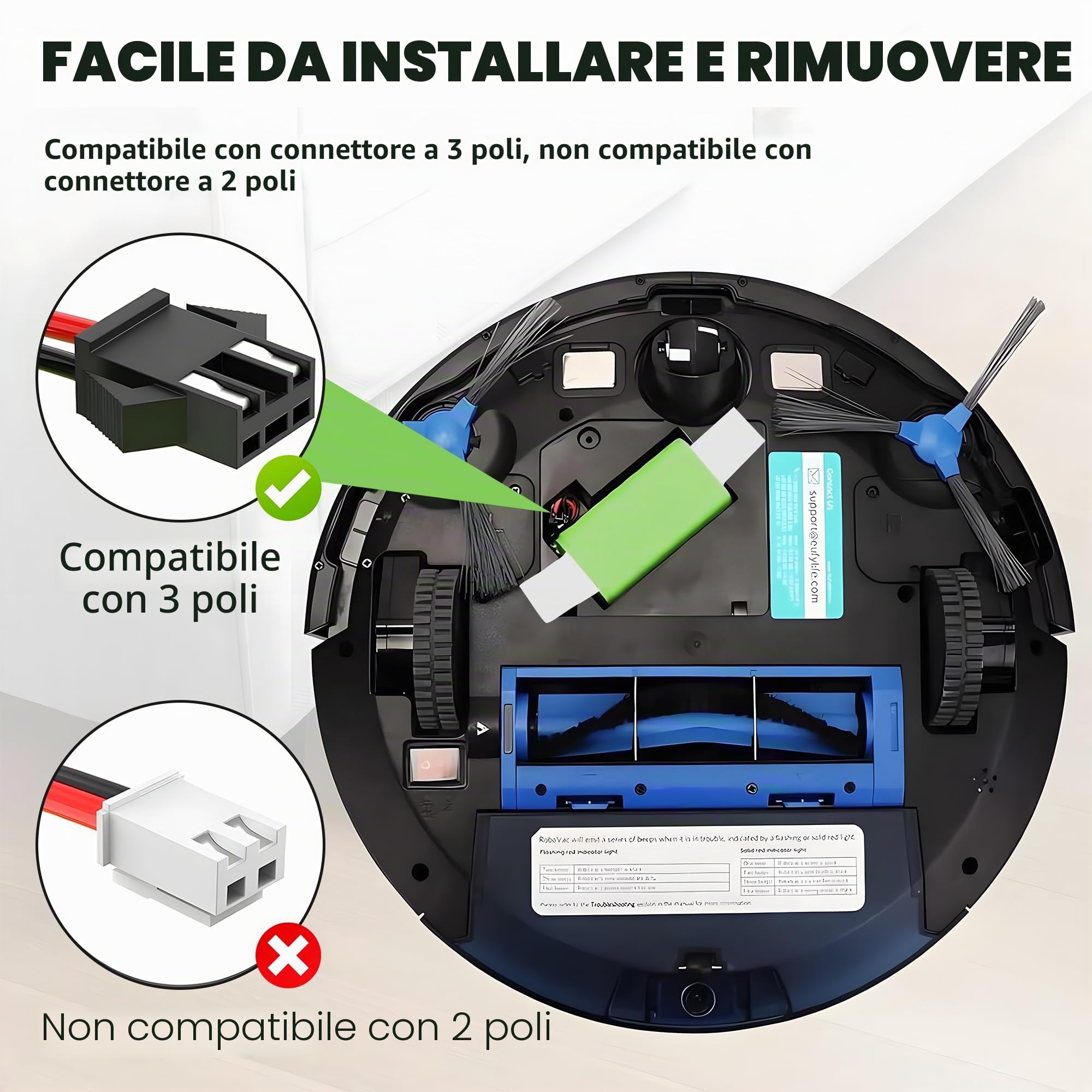 14,4V 5000mAh Batteria Ricambio per IKHOS Netbot S14 S15, Eufy RoboVac 11 11S 15C 15C MAX 15T 30 30C 30 MAX 35C, Ecovacs Deebot N79 DN622 N79S Conga 990 1090 1790 1990