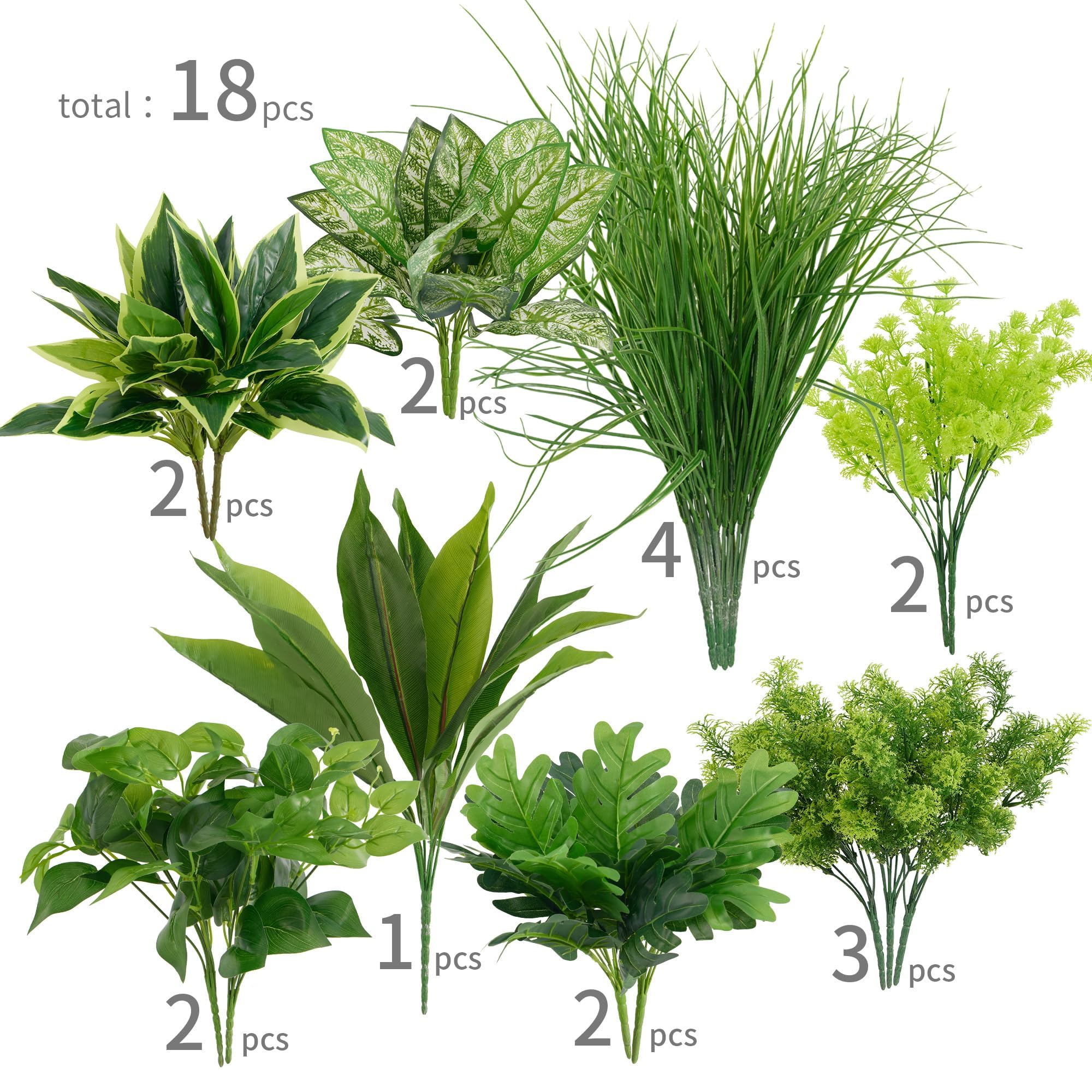 PARTY JOY 18 Pcs Artificial Ivy Plants, Realistic Artistic Decorative Plastic Plants, UV Resistant Outdoor Indoor Garden Decoration - Image 2