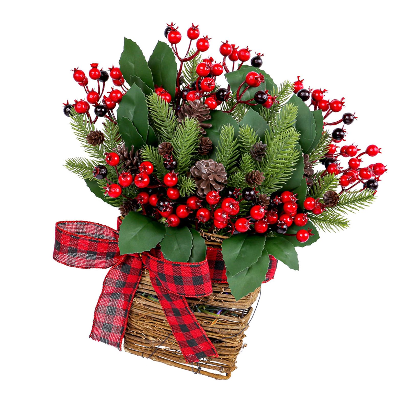 Geavonyg Faux Flower Hanging Basket For Indoor Outdoor Home Decoration Multipurpose Wall Hangings Adornment Front Door Ornament Silk Flower Planter
