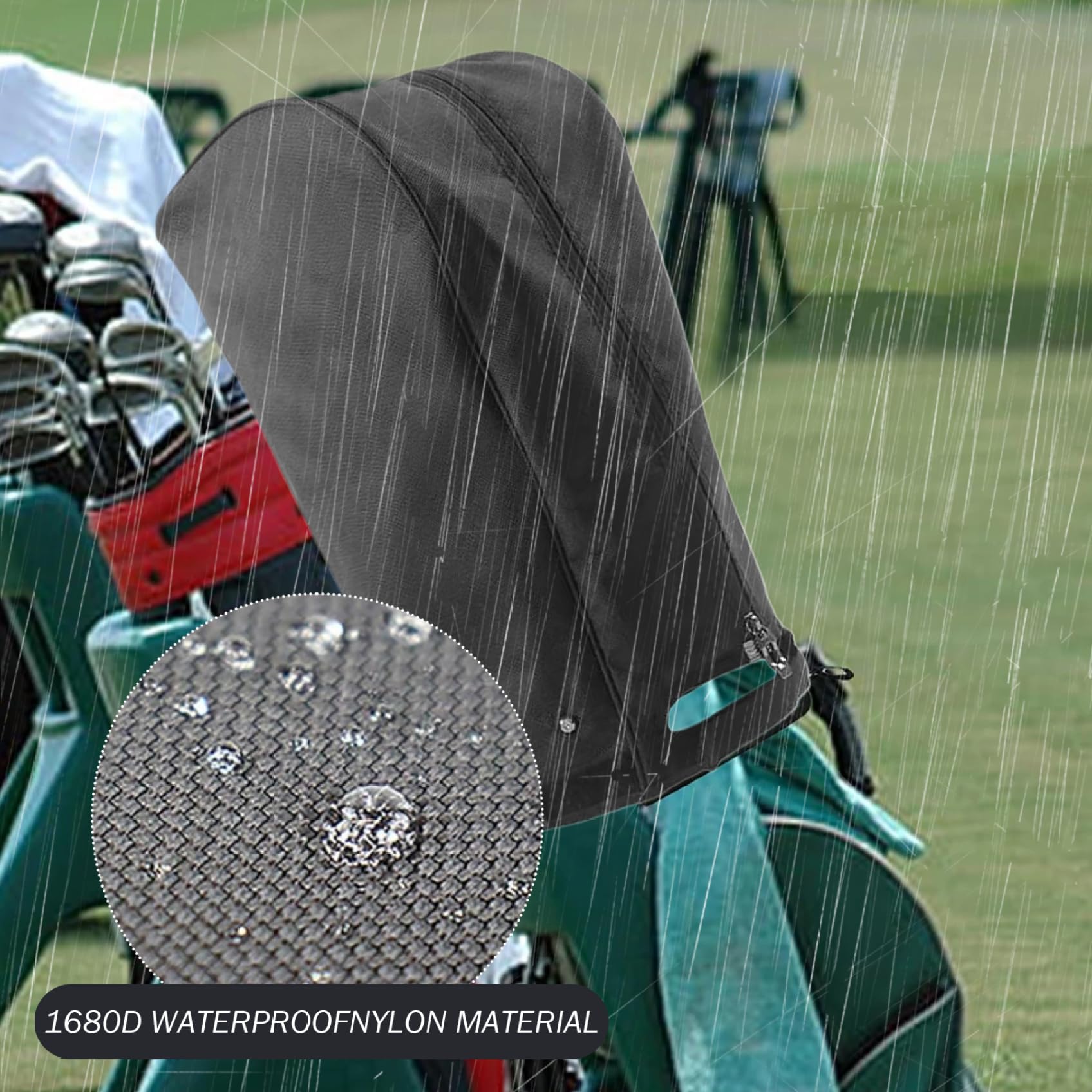 Funda Impermeable para Bolsa de Golf | Funda Impermeable para Bolsa de Golf, Capucha portátil con Cremallera y Capucha con Hebilla Fija para Hombres y Mujeres, Bolsas de Soporte Carrito de transpor