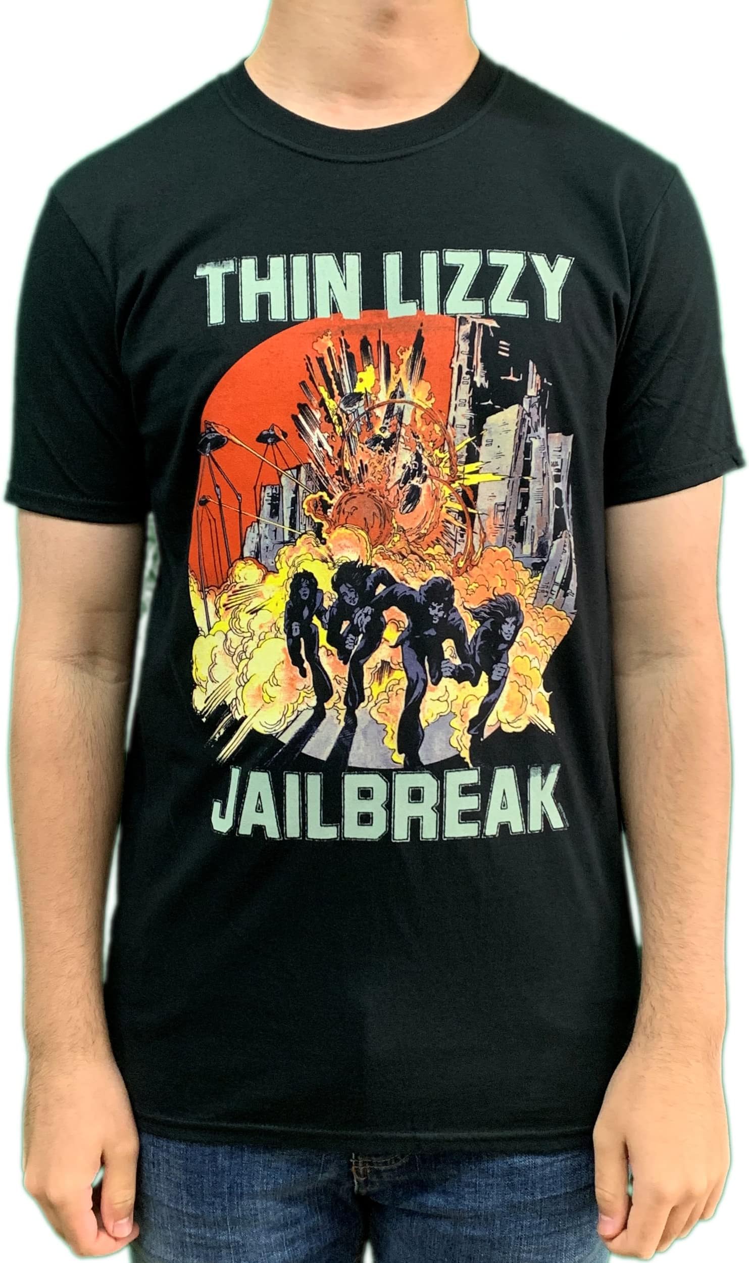 Thin Lizzy Jailbreak Explosion Unisex Official Tee Shirt Various Sizes Black
