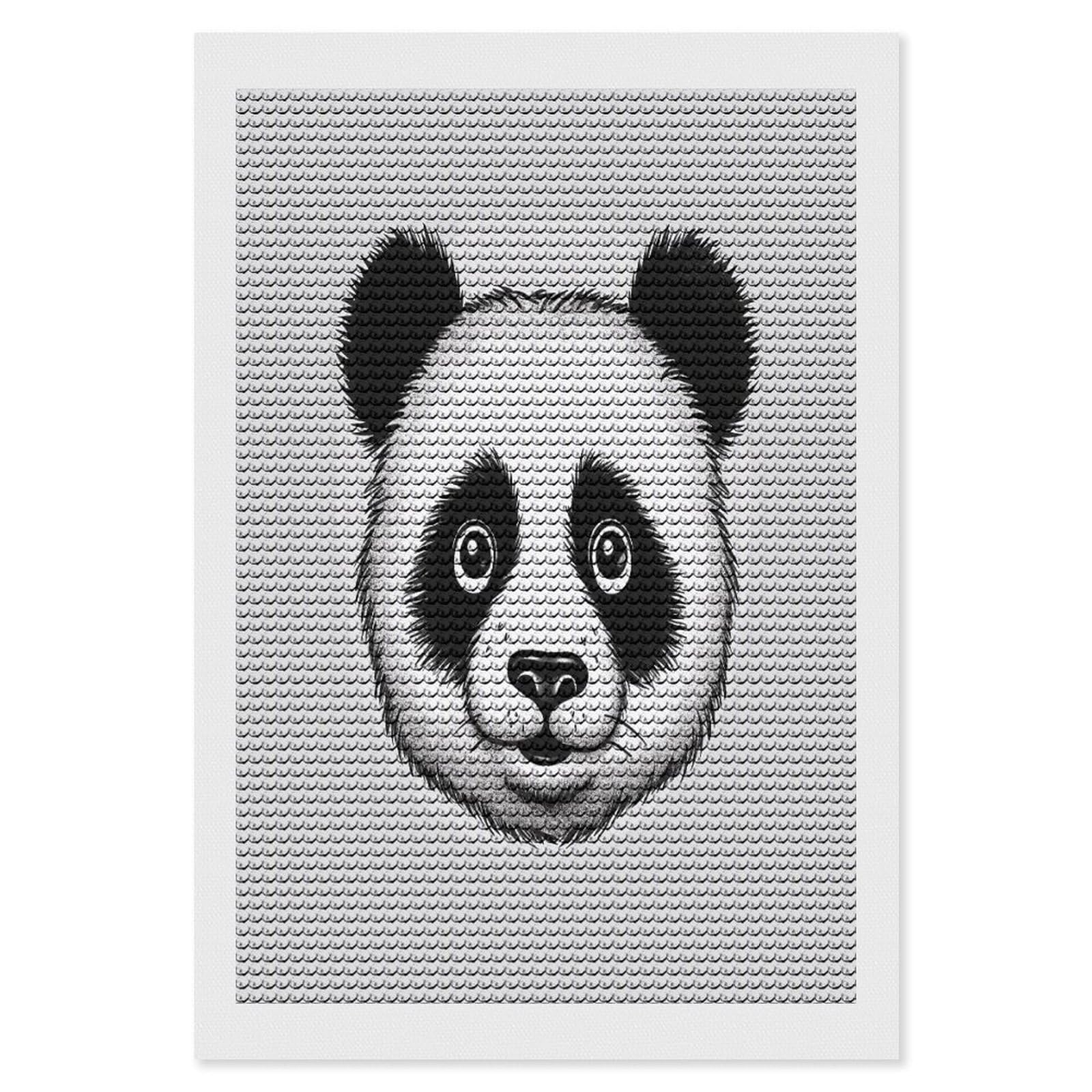 FekiLoot Anime Panda Face Diamond Art Kits for Adults Diamond Painting Kits for Beginners DIY Diamond Art Kits Round Full Drill Diamond Dot Gem Painting for Home Wall Decor Gift 8"x12"