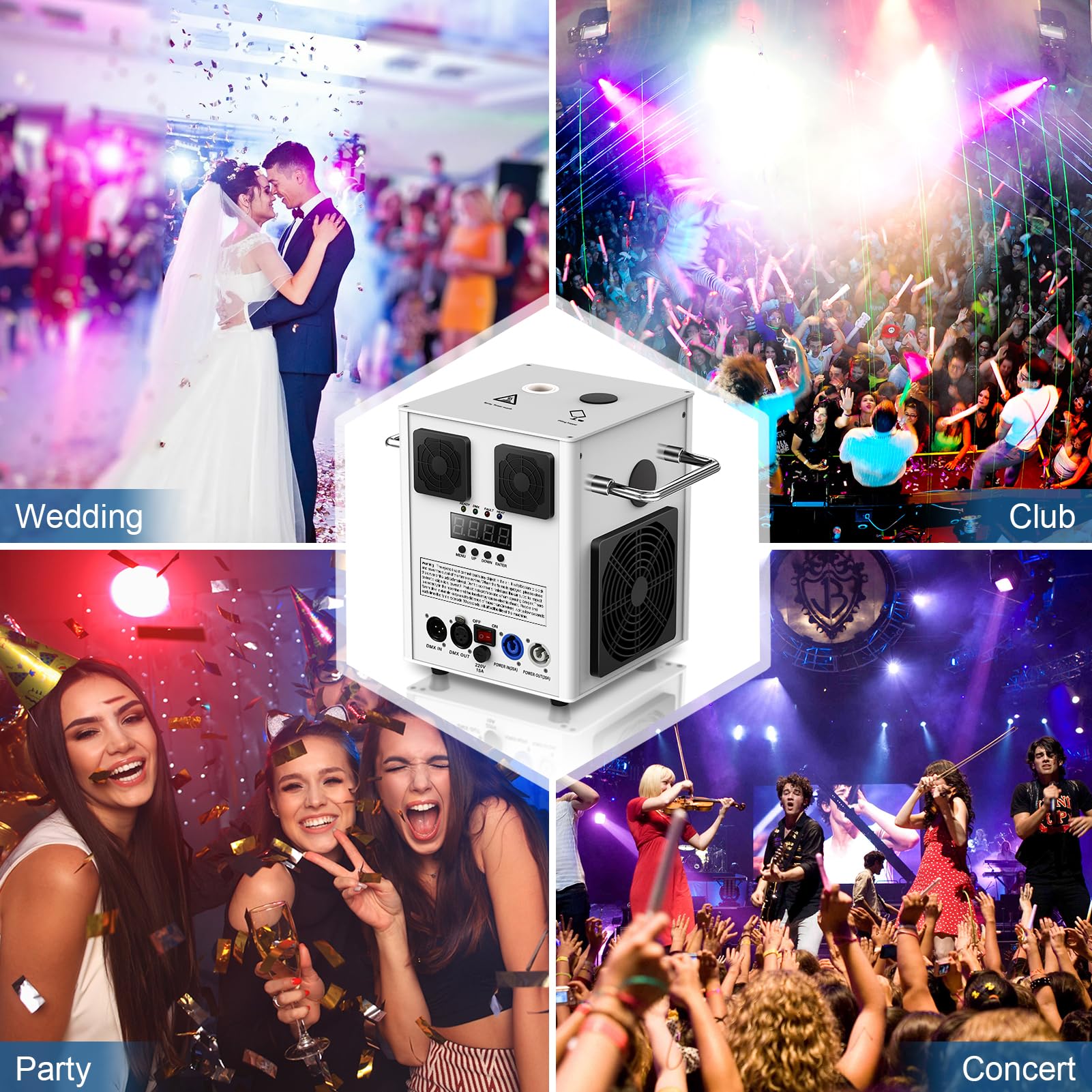 Pyrotechnikmaschinen, 2PC 700W DMX Cold Spark Maschine mit Flightcase, Fernsteuerung für Halloween Weihnachten Hochzeiten Sportveranstaltungen