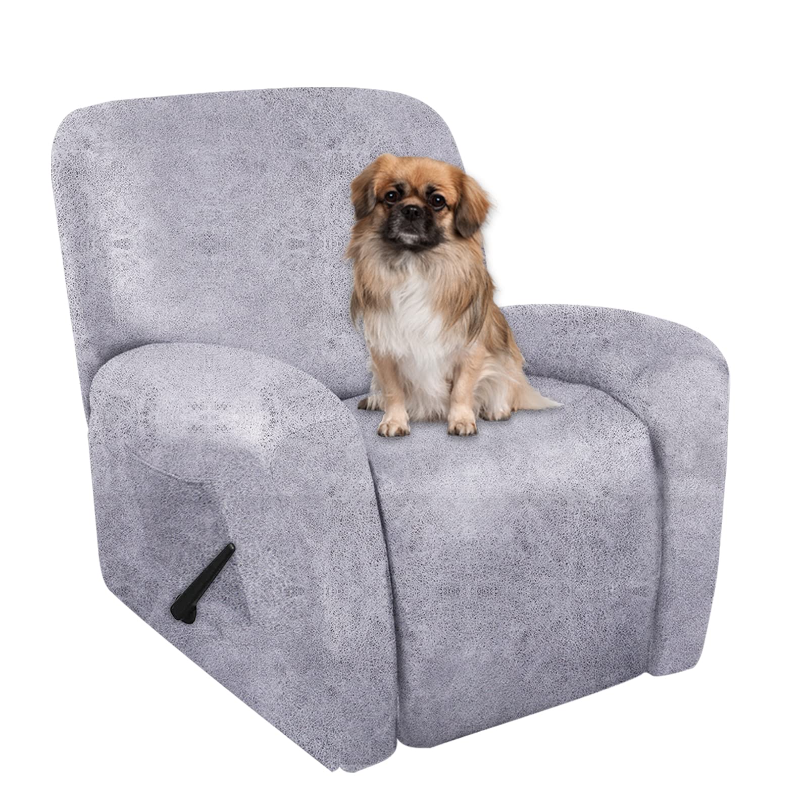 ANARACHON Recliner Chair Covers Leather Like, 4 Pieces Recliner Cover for Recliner Chair, Soft Sofa Slipcover Furniture Protector Washable Sofa Cover for Pets Kids (Marbling)