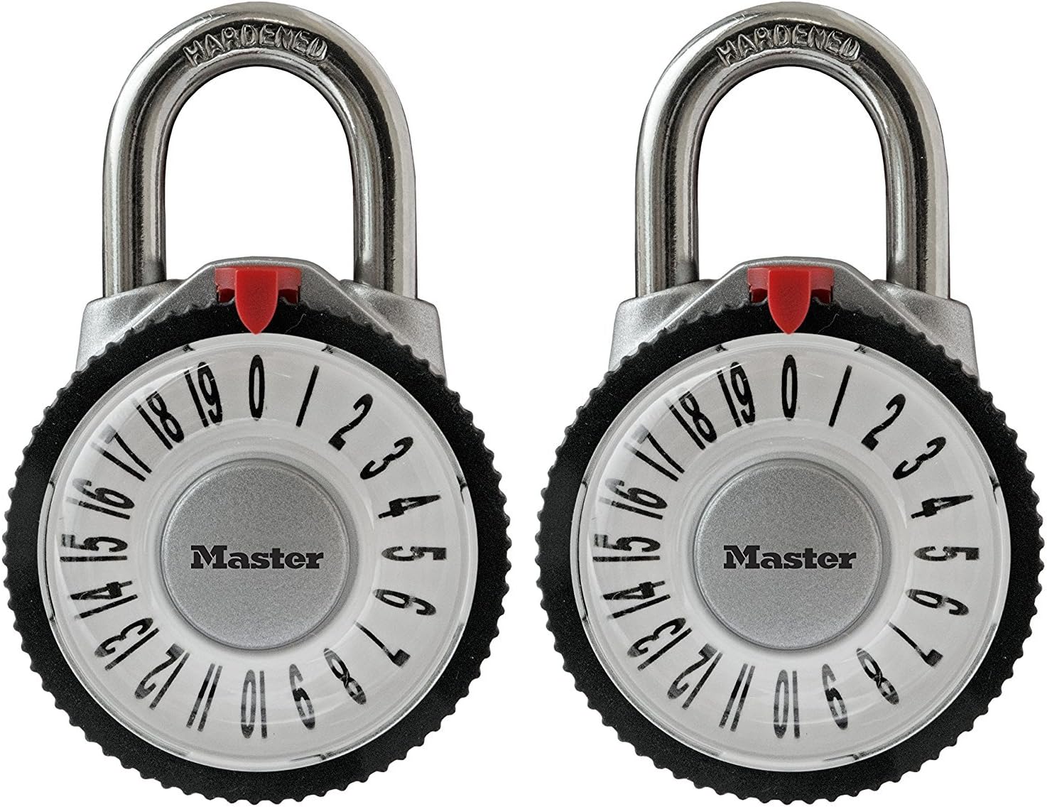 Master Lock 1588T Combination Lock with Magnification Lens, 2 Pack, Assorted Colors