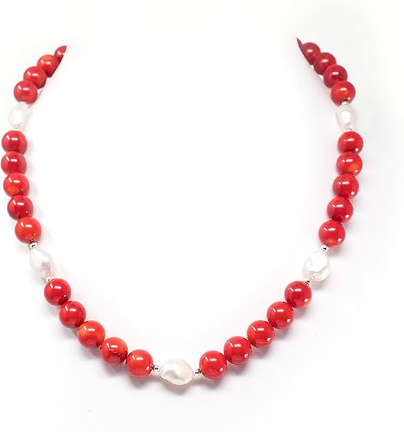 Oriente Pacific - Collar de Coral Rojo y Perlas Cultivadas con Broche de  filigrana en Plata .924 : Amazon.com.mx: Ropa, Zapatos y Accesorios
