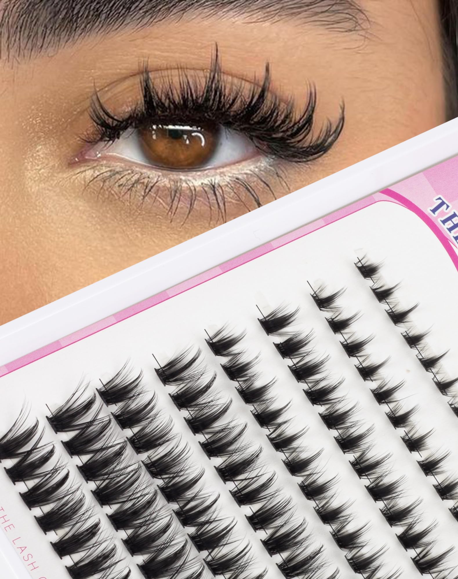 Wimperncluster Manga-Wimperncluster Spiky Cluster Wimpernverlängerung 80 Stück C-Curl Einzelwimpern Volumen Anime-Wimperncluster mit dünnem Band Cosplay-Wimpern DIY zu Hause