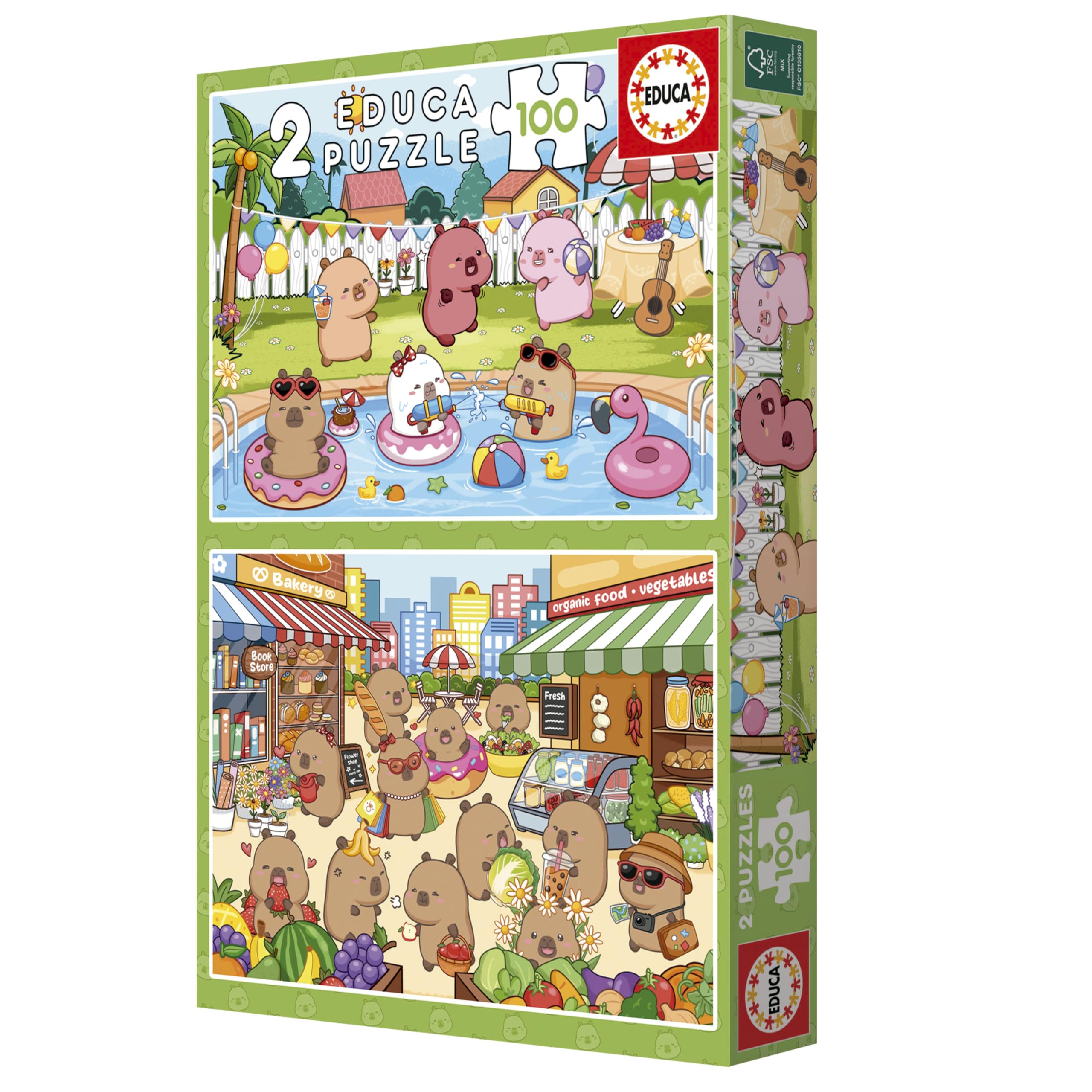 Educa - Capyfun | Set de 2 Puzzles Infantiles con 100 Piezas | Recomendados a Partir de 6 7 8 años (20484) — view 3