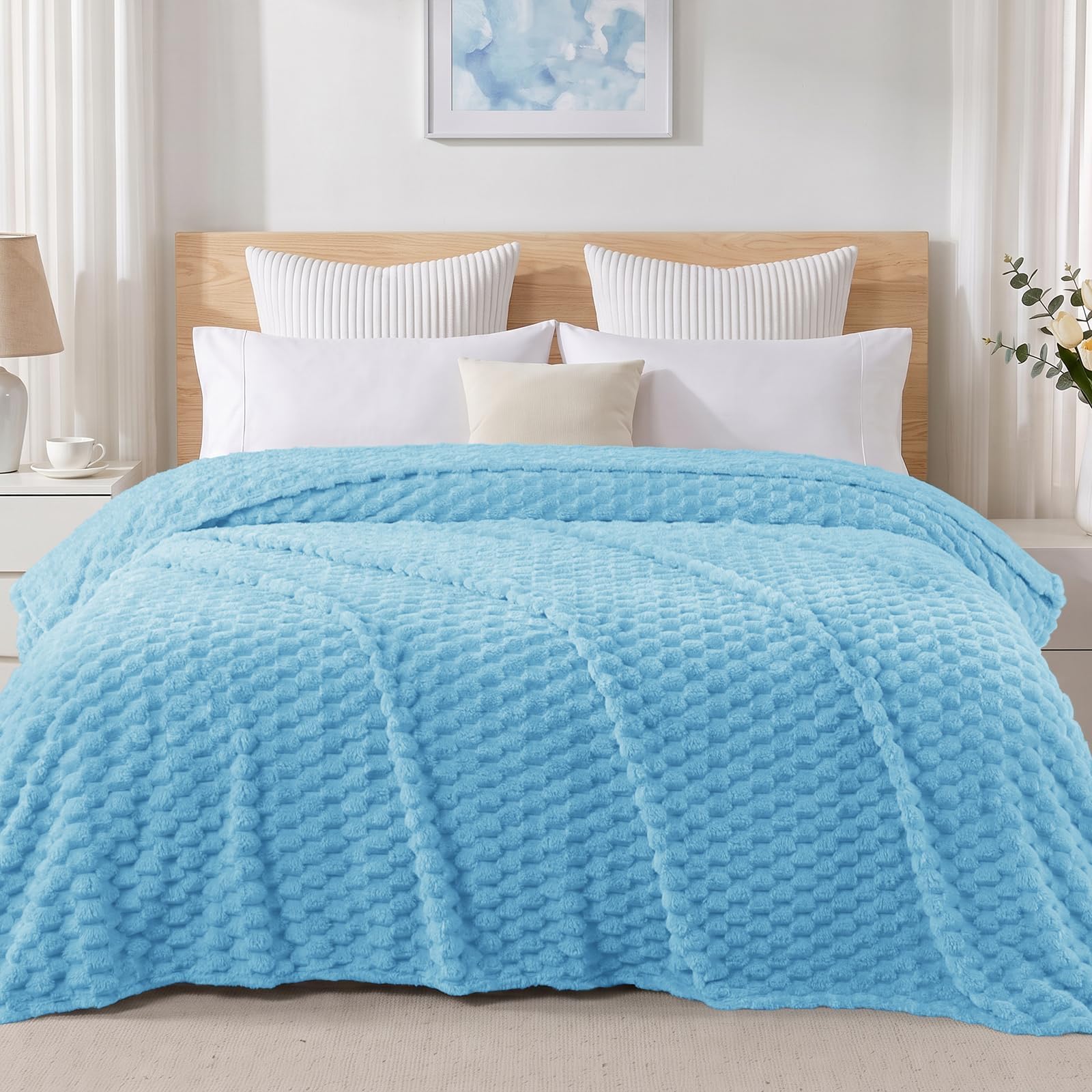 Exclusivo Mezcla 3D Fleece Twin Size Blanket for Bed, Blue