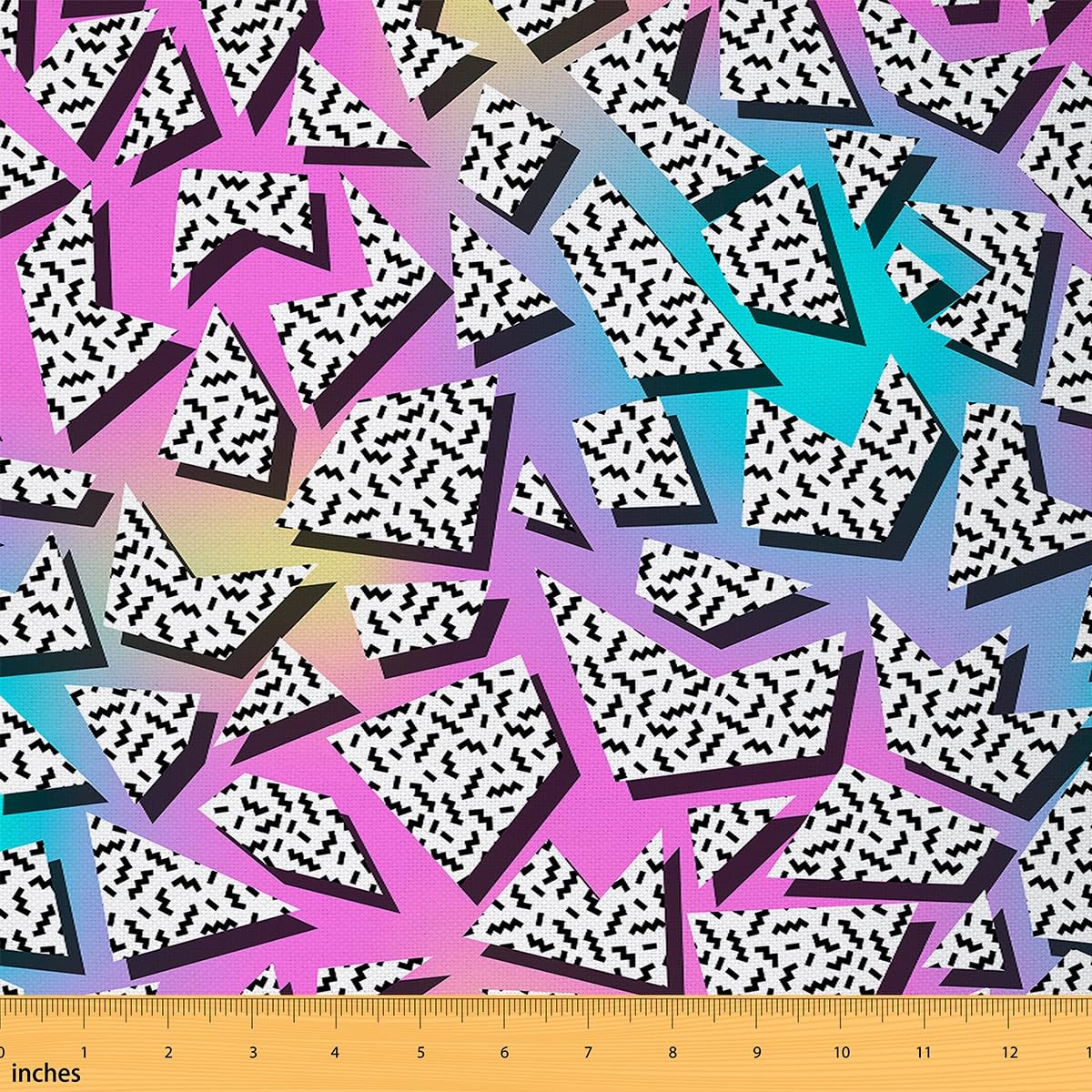 80s 90s Memphis Fabric by The Yard Memphis Geometric Vintage Fashion Upholstery Fabric for Chairs Eighties Funky Hipster Old Fashioned Waterproof Outdoor Fabric 10 Yards (L920*W150cm) — image 1