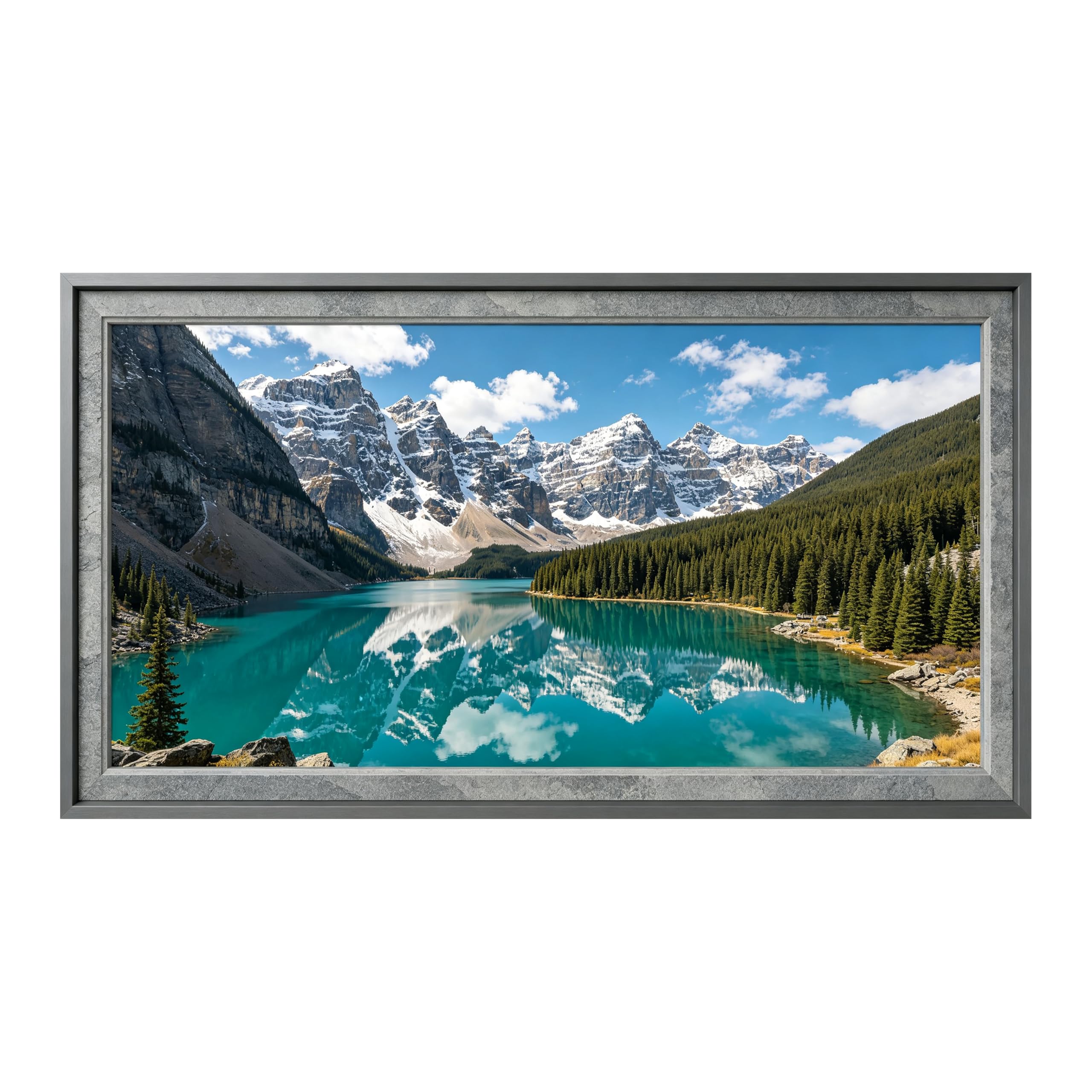 Yzpallescene Art260711106 3D Framed Wall Art Mountain Lake Landscape Panoramic Wilderness Large Size Selfadhesive Removable Wall Decor Prints Artwork For Living Room Bedroom Office