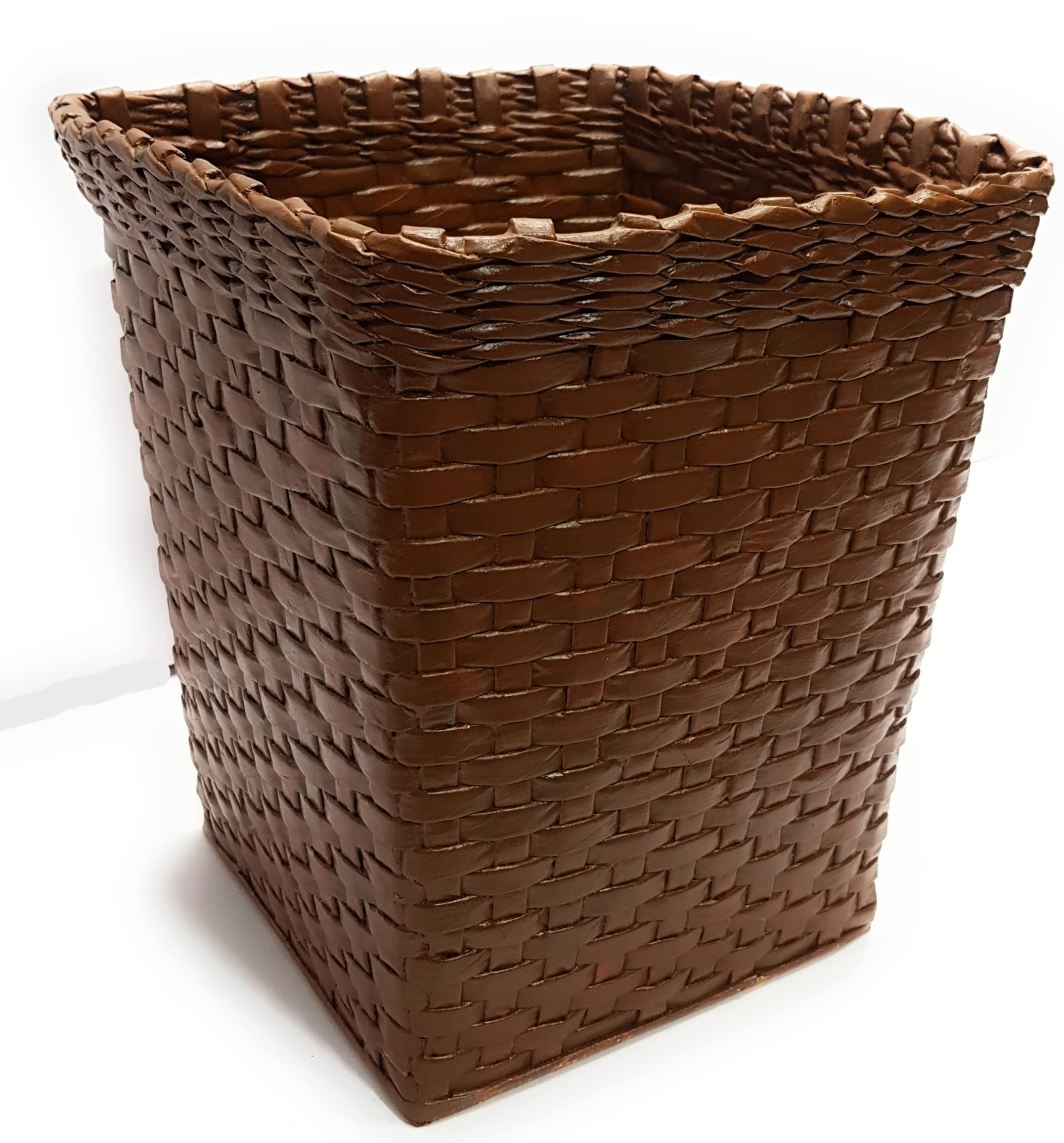 Sonas CreationPAPERUS STANDARD Size 11 Inch TALL & 10 Ltrs Brown Trapezoid Waste Paper Basket Dustbin Trashcan Indoor Planter Open Top Eco-friendly Handmade of PAPER ROPES