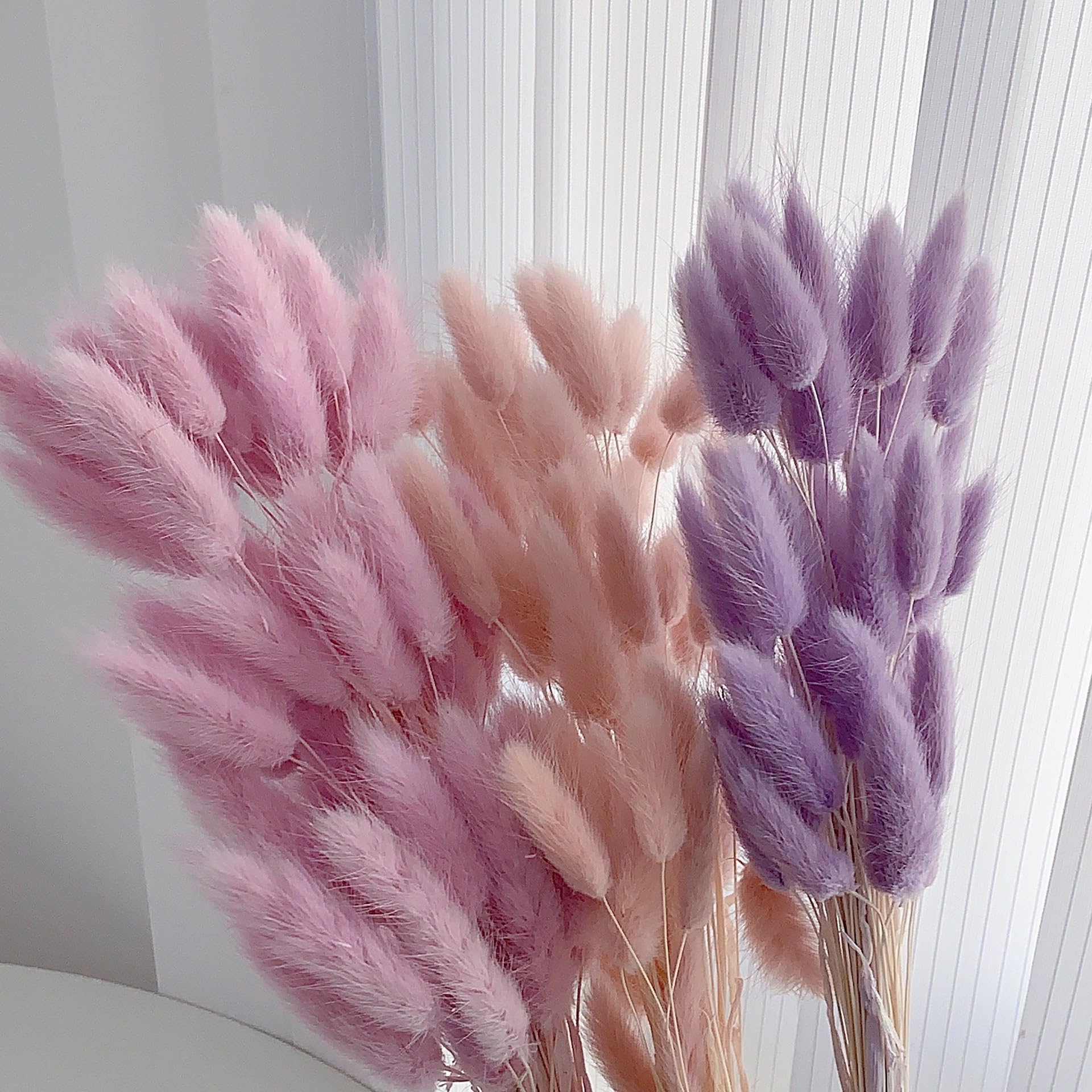 50 Pcs Fleurs Séchées Queue De Lapin Rose - Bouquet Pampa Bohème Pour Décoration