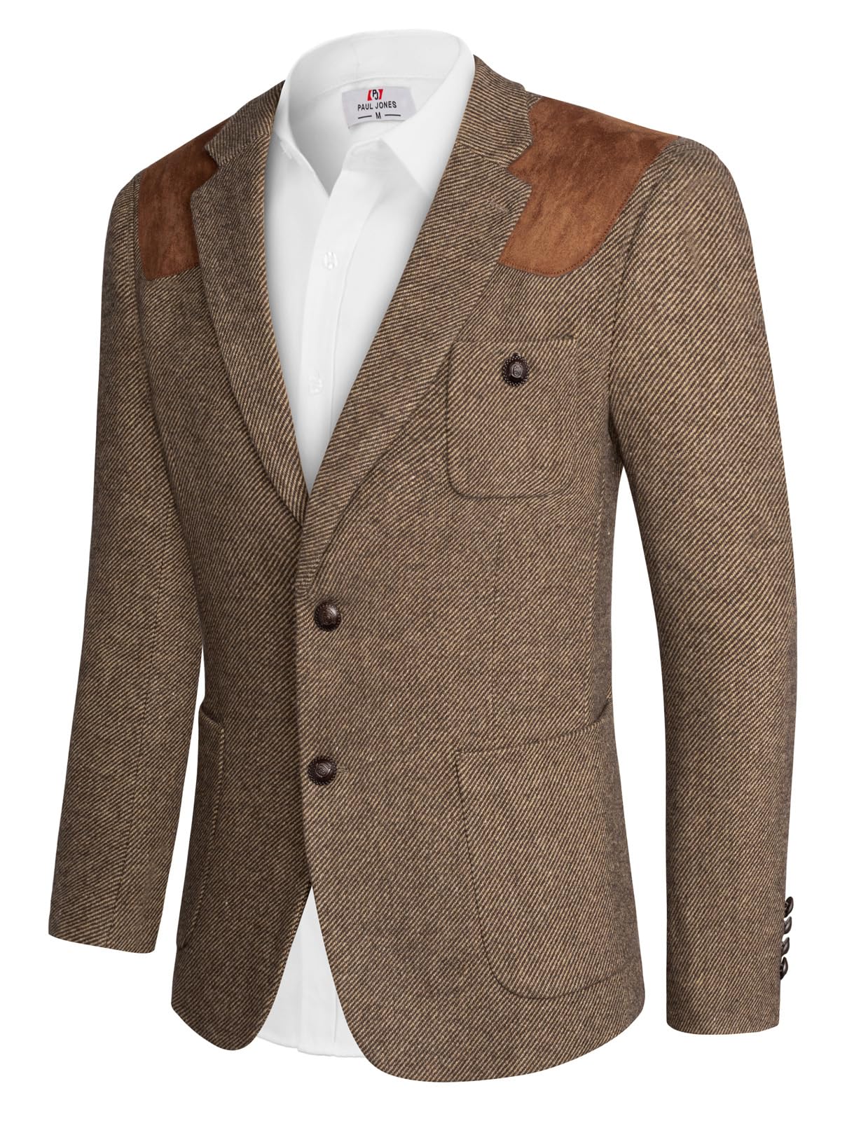 PJ PAUL JONES Men's Blazer Herringbone Tweed Sport Coat