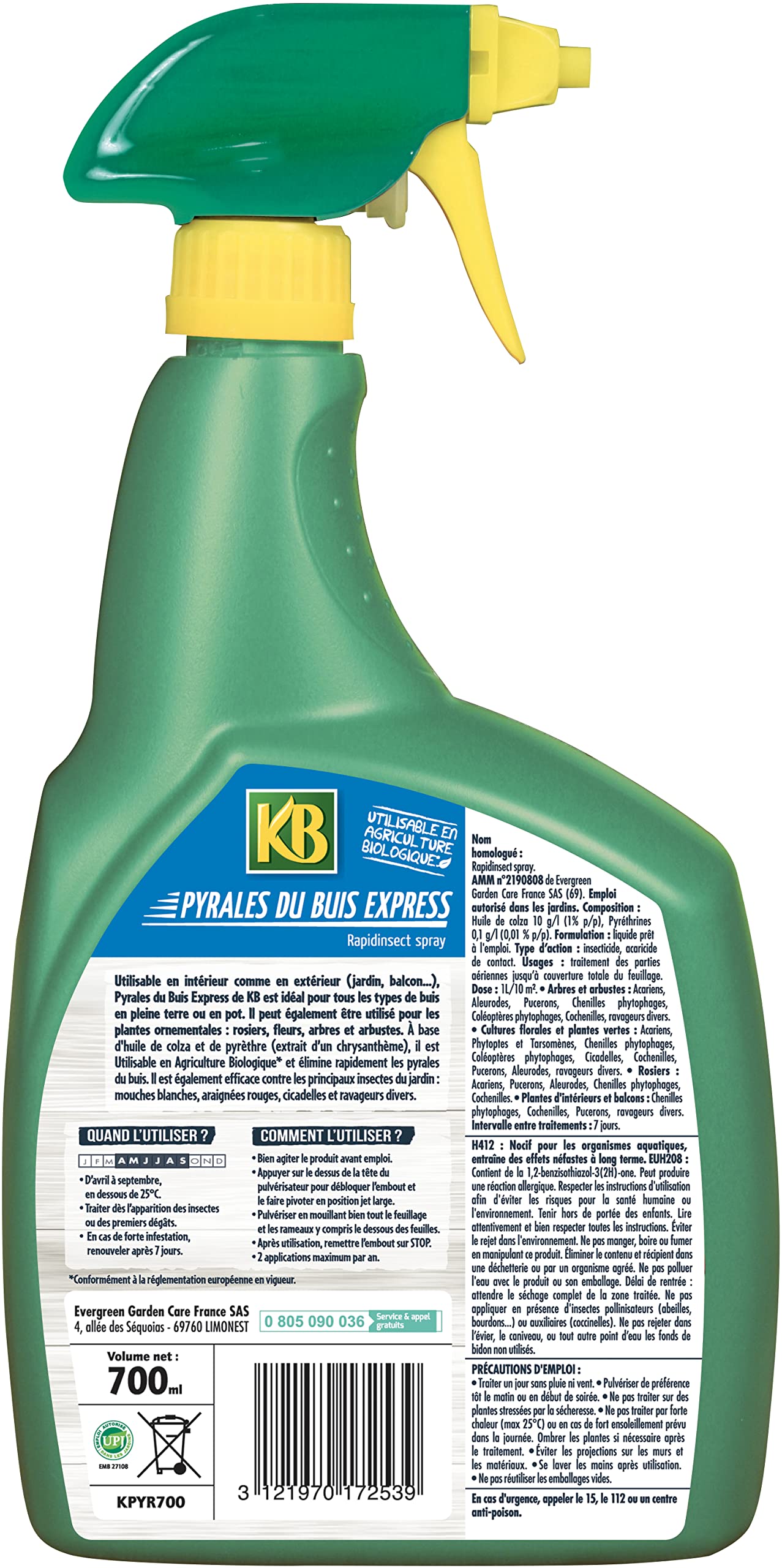 KB HOME DEFENSE Evergreen – Pyrale du Buis Express UAB PAE 700 ML – KPYR700