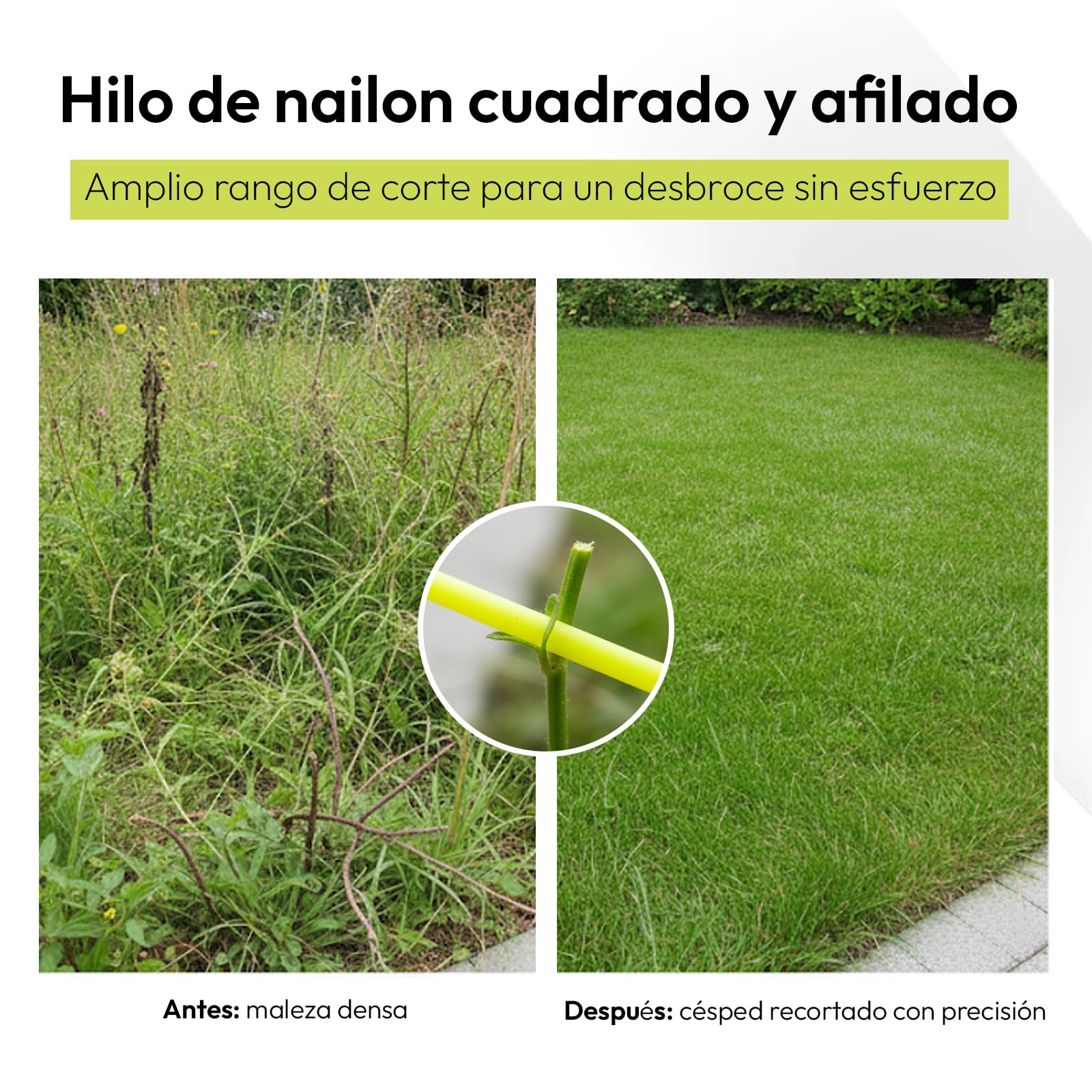 Samos® Cabezal Desbrozadora Universal Profesional 2 en 1 con Cadenas Metálicas – Accesorio de Repuesto Compatible con Desbrozadoras Kawasaki Stihl Husqvarna – Recambio Duradero Cortar Hierba y Maleza