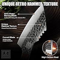 Vista 3 de ENOKING Cuchillo vikingo para carne de 6.1 pulgadas con funda, cuchillo para cortar carne, cuchillos de chef japoneses para el hogar, cocina
