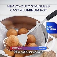 Vista 8 de Universal (Tamaño Pequeño) Caldero 7 Tazas - 2.4 QT / 2.3 L, Olla de Aluminio Inoxidable, Distribución de Calor Uniforme y Cocina Rápida, Olla