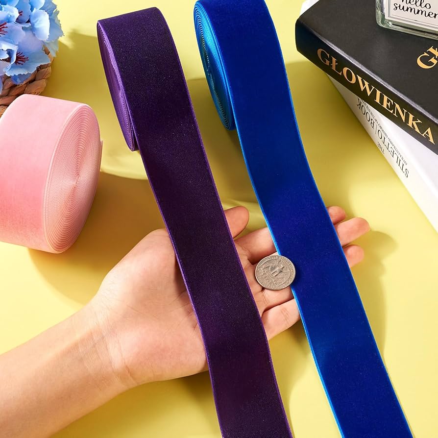 Amazon | Beadthoven ベルベットリボン 片面 ベロア リボン 幅