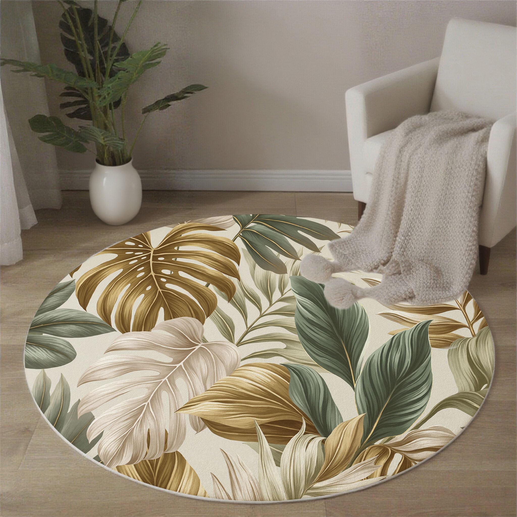 Tapis Monstera Deliciosa antidérapant et lavable en machine