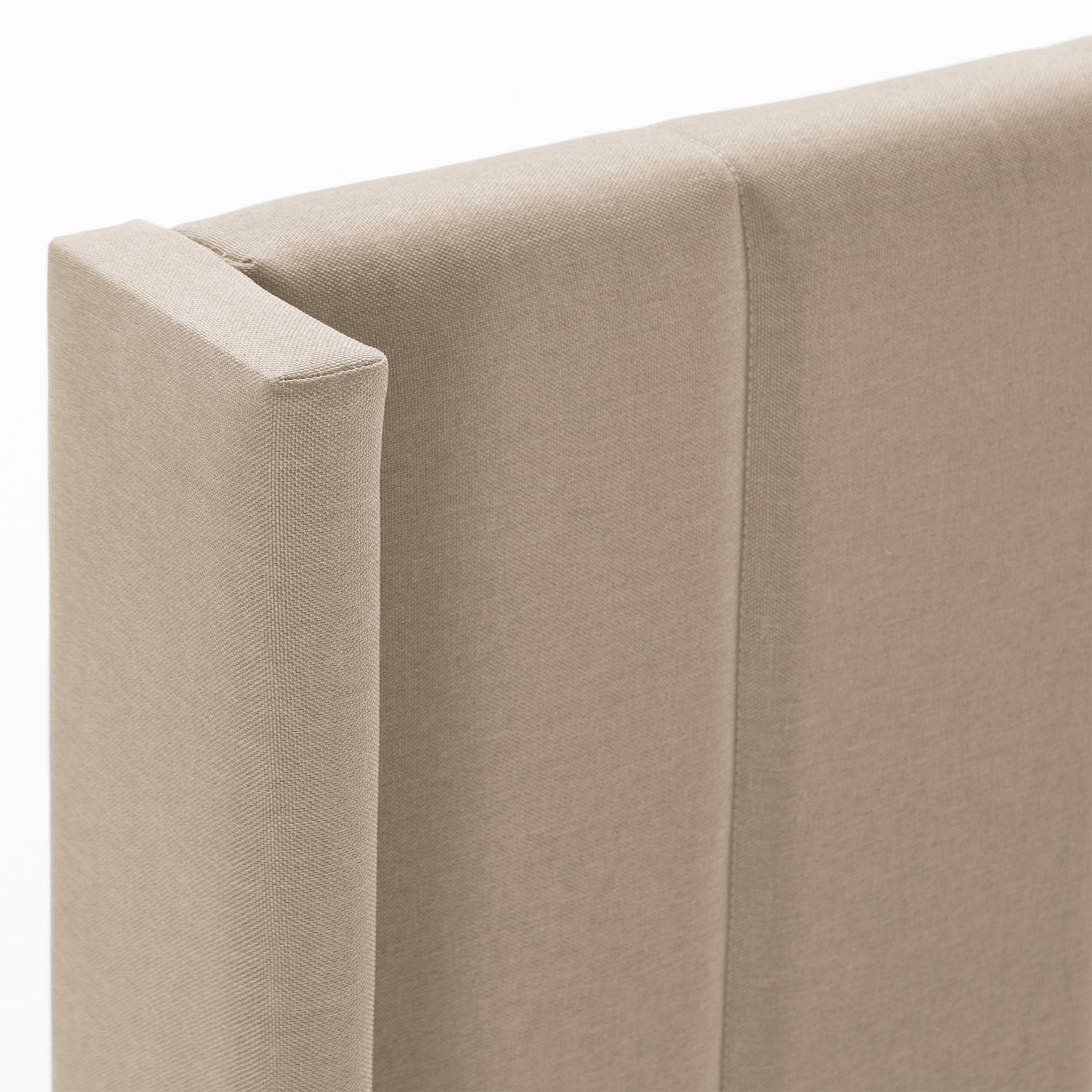 HOMN LIVING Estructura de Cama tapizada Noelia de 30 cm, Base para colchón 150x190 cm, Somier de láminas de Madera, Montaje Sencillo, Beige