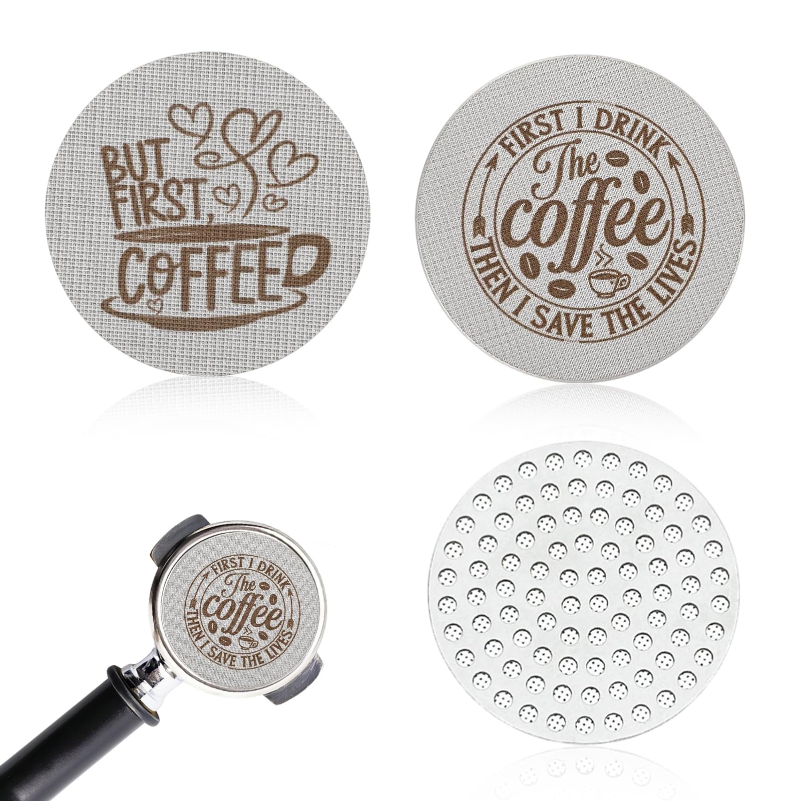 3 PCS Espresso Puck Screen,53.3 and 53 MM Espresso Filter Screen,150μm Reusable Stainless Steel Coffee Filter for Espresso Portafilter Filter Basket