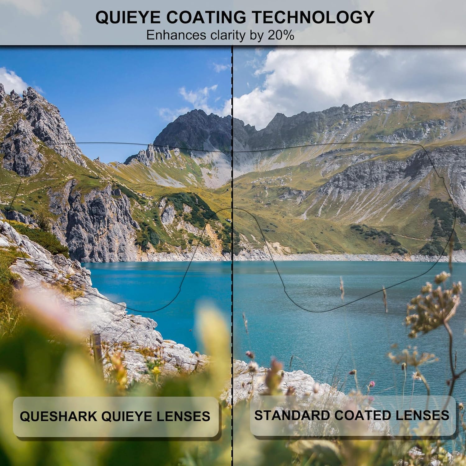 Queshark Cycling Glasses, Running Glasses for Women Men, UV400 Protection, Sports Sunglasses for Cycling Running Baseball - Image 4