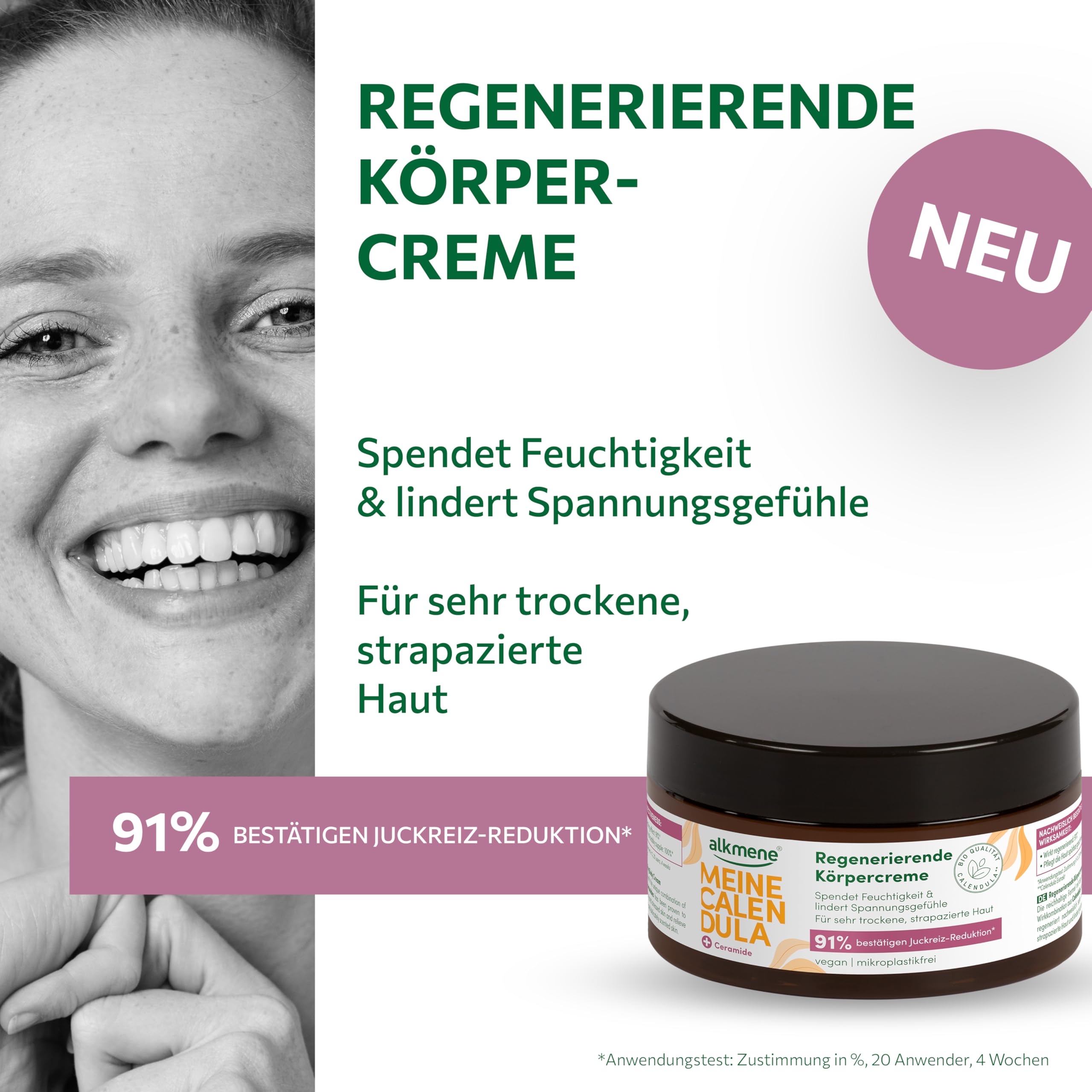 alkmene Crema regeneradora de caléndula para piel seca y dañada, 6 unidades, 200 ml, vegana que alivia el picor, crema corporal muy seca