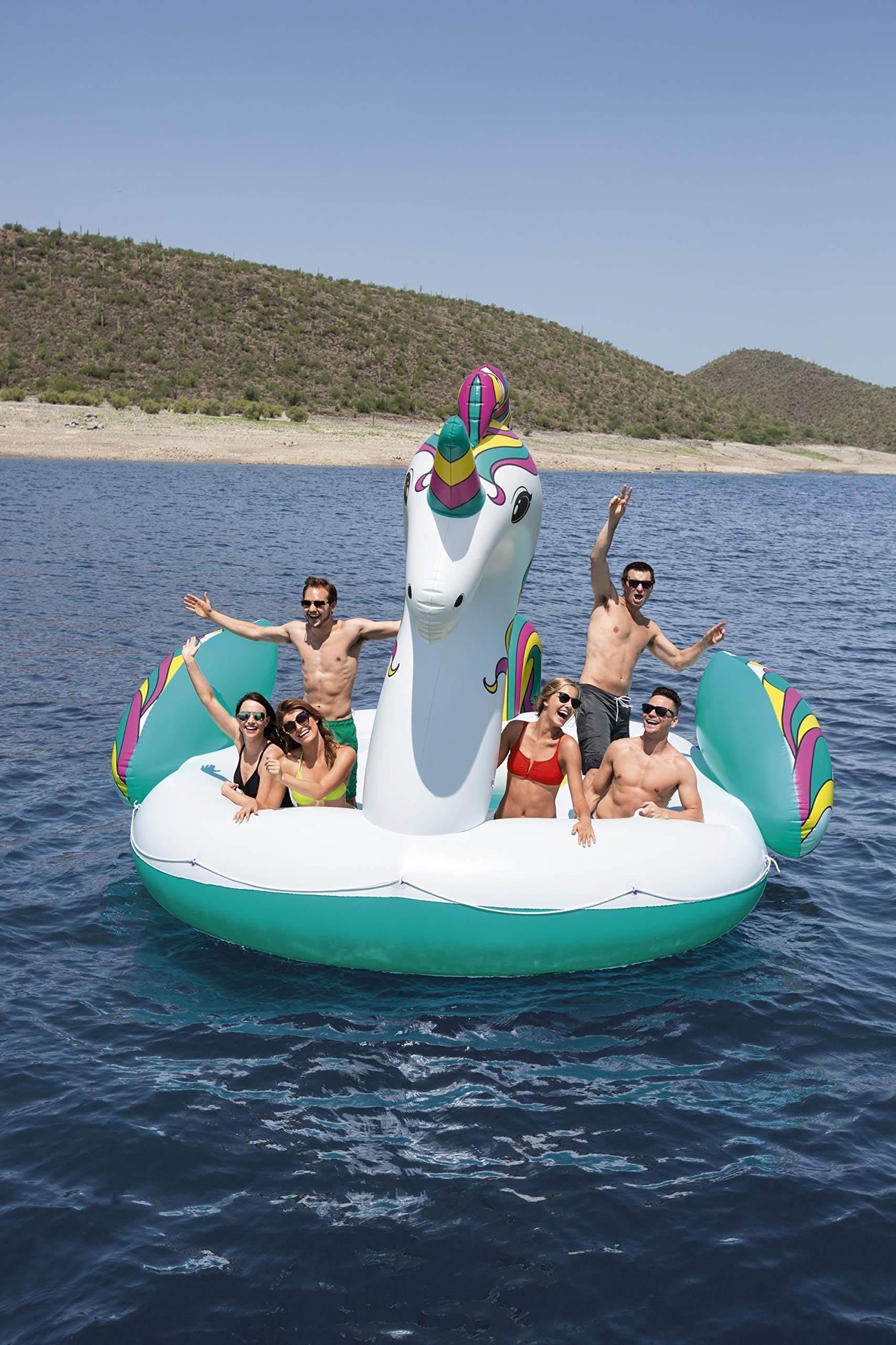 Bestway 43228 Île gonflable géante licorne 603 x 419 x 277 cm, couleur