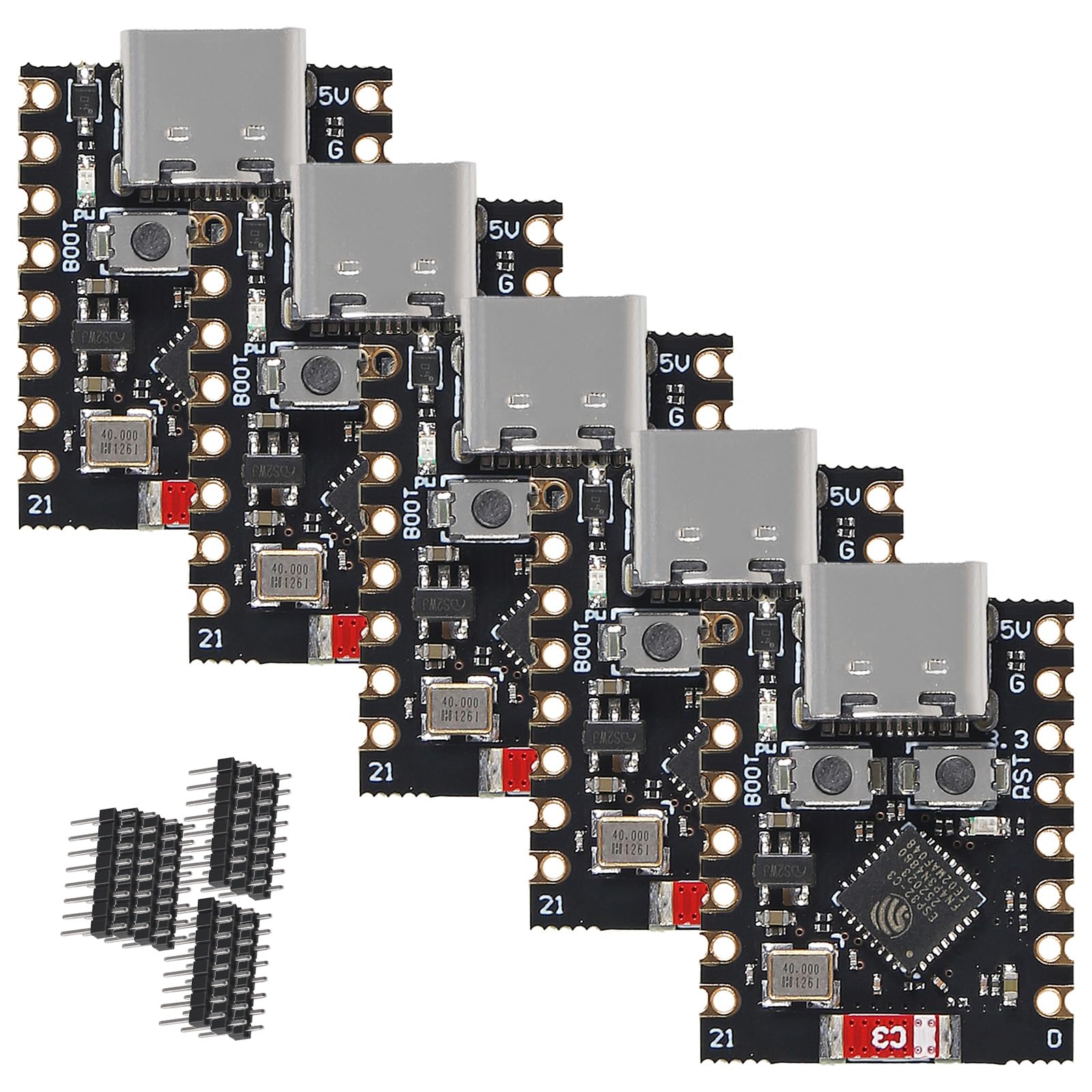 5 placas de desarrollo ESP32 ESP32-C3 ESP32 C3 Mini WiFi Bluetooth 160MHz frecuencia de funcionamiento 2.4GHz Wi-Fi y Bluetooth 5.0 para Arduino