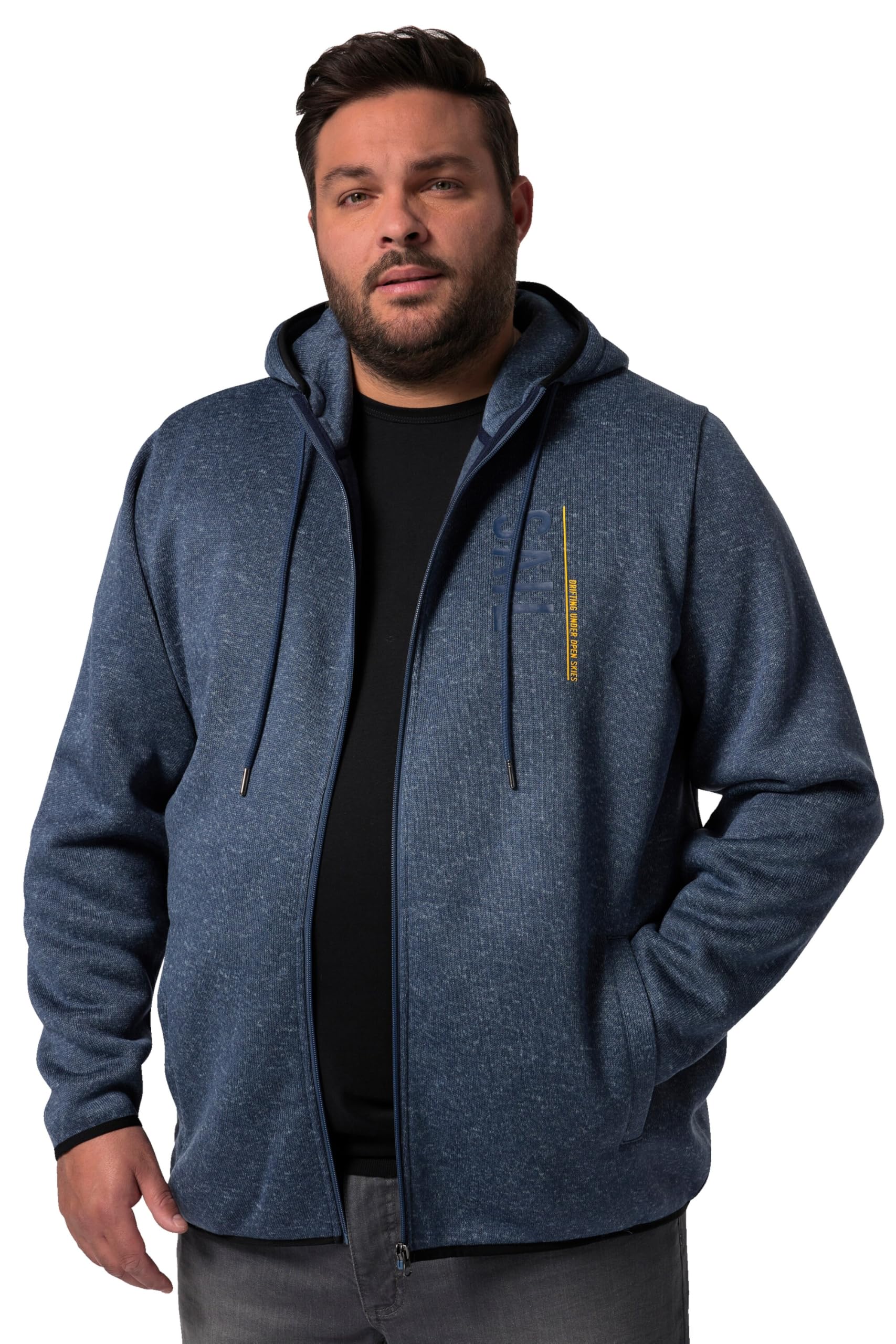 Men Plus Herren große Größen Übergrößen Menswear L-8XL Strickfleece-Jacke, Kapuze 832107