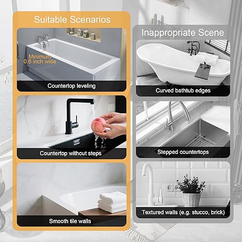 Miniatura 4 de Mofason Protector de salpicaduras de ducha de silicona, protector transparente para salpicaduras de esquina de bañera, protector de agua de ducha de