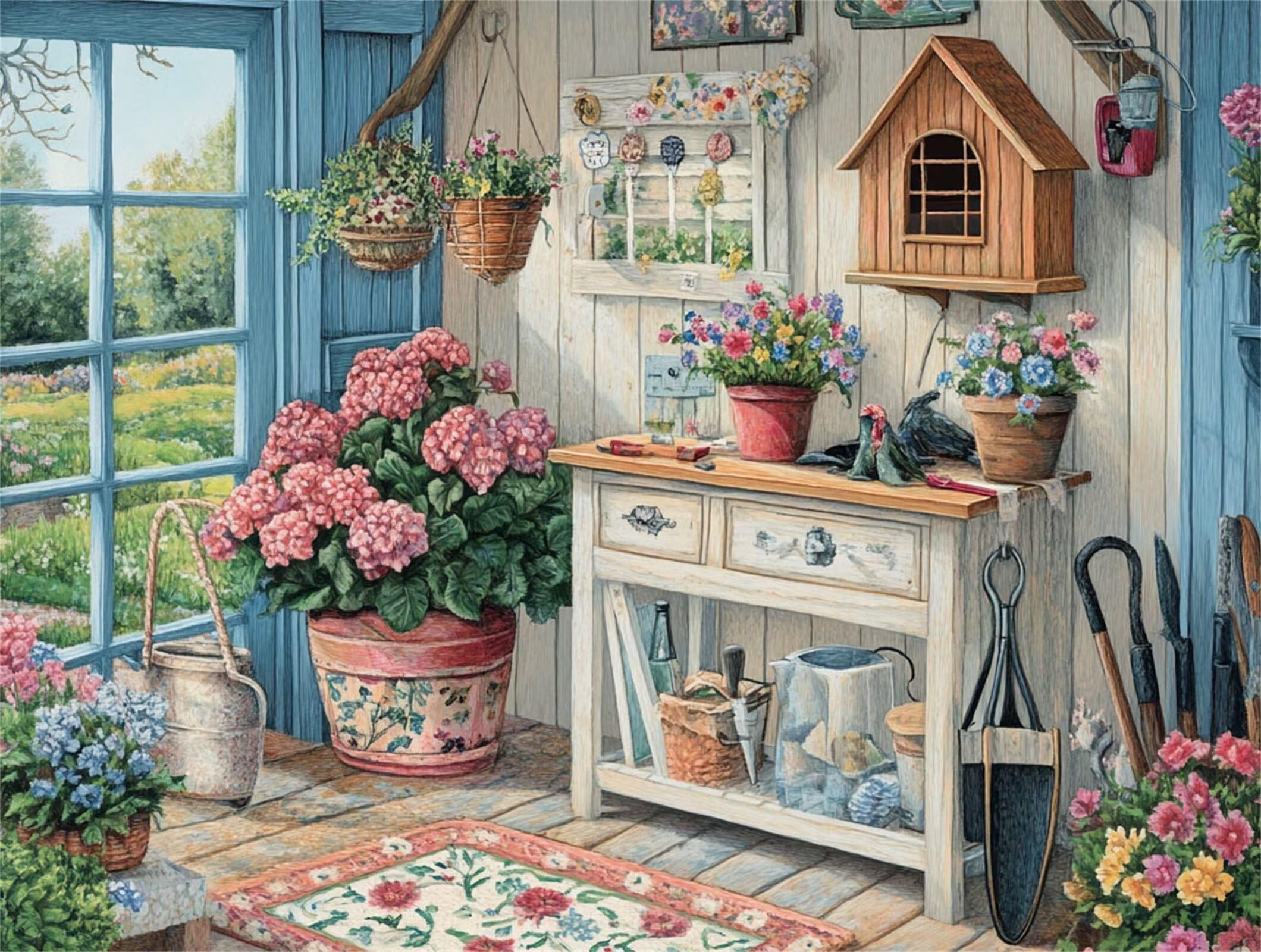Diamond Painting Gewächshaus, Diamond Painting Erwachsene 70x90cm qw1-637