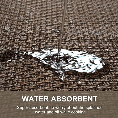 Miniatura 5 de KIMODE Alfombras de cocina de granja de 20 x 60 pulgadas, antideslizantes, lavables, naturales, absorbentes, para suelo, fregadero delantero, color